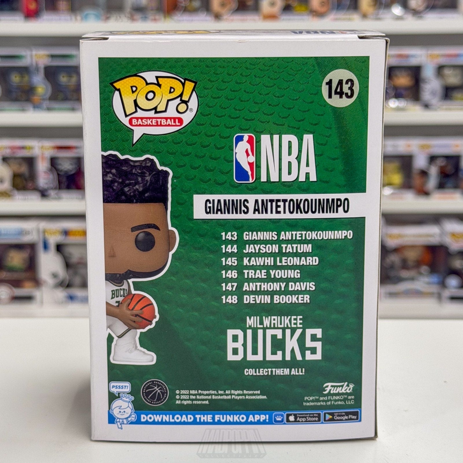 Funko Pop NBA Basketball Milwaukee Bucks Giannis Antetokounmpo 143 Vinyl Figure