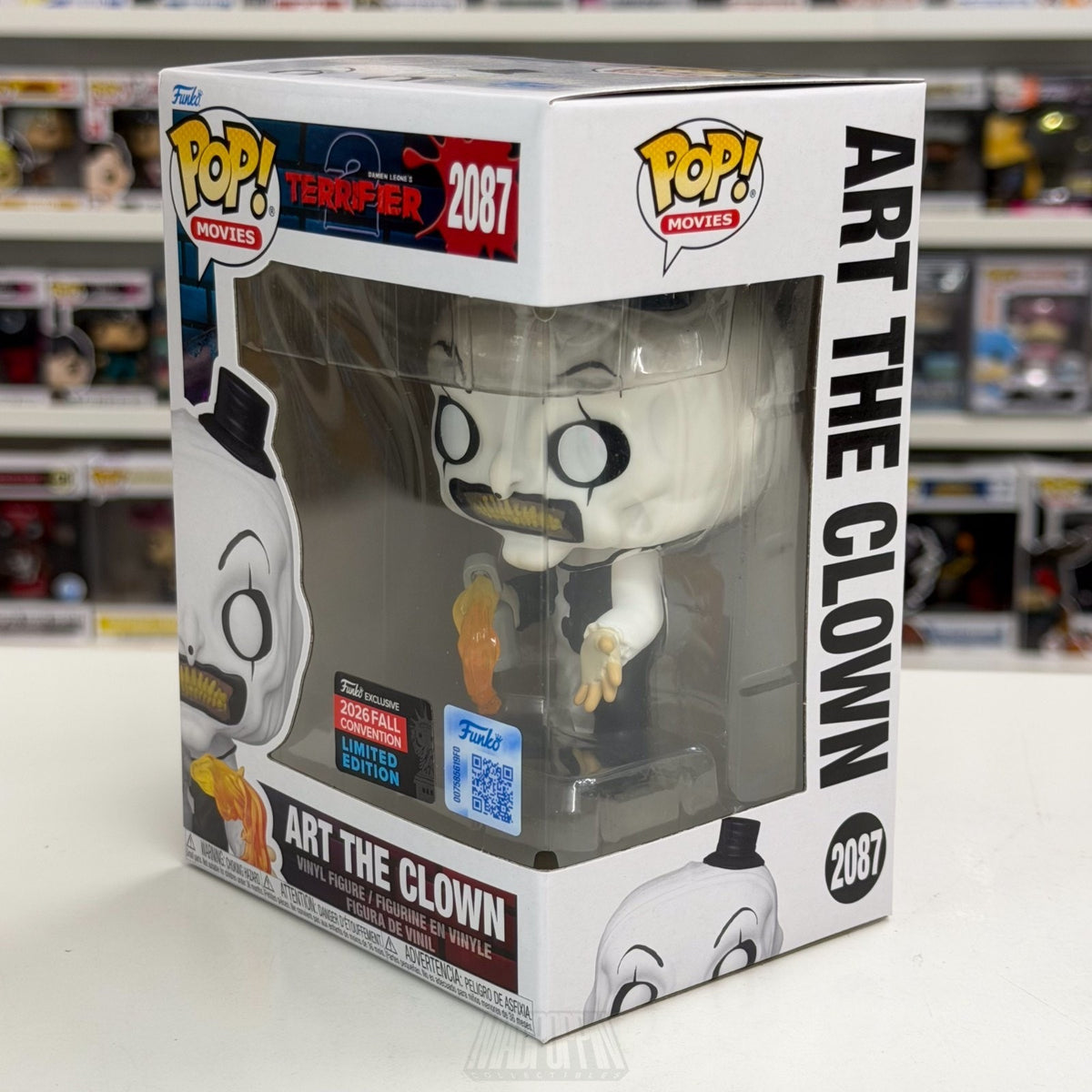 Funko Pop Movies Terrifier 2 Art the Clown Flamethrower NYCC 2087 Vinyl Figure