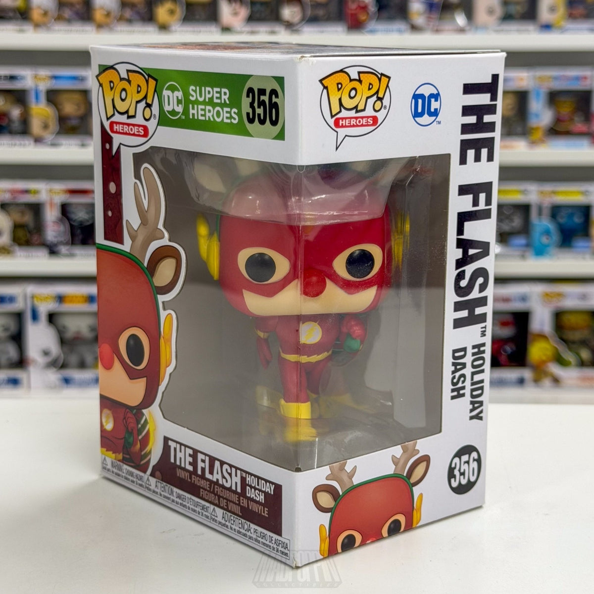 Funko Pop DC Super Heroes The Flash Holiday Dash Reindeer 356 Toy Vinyl Figure
