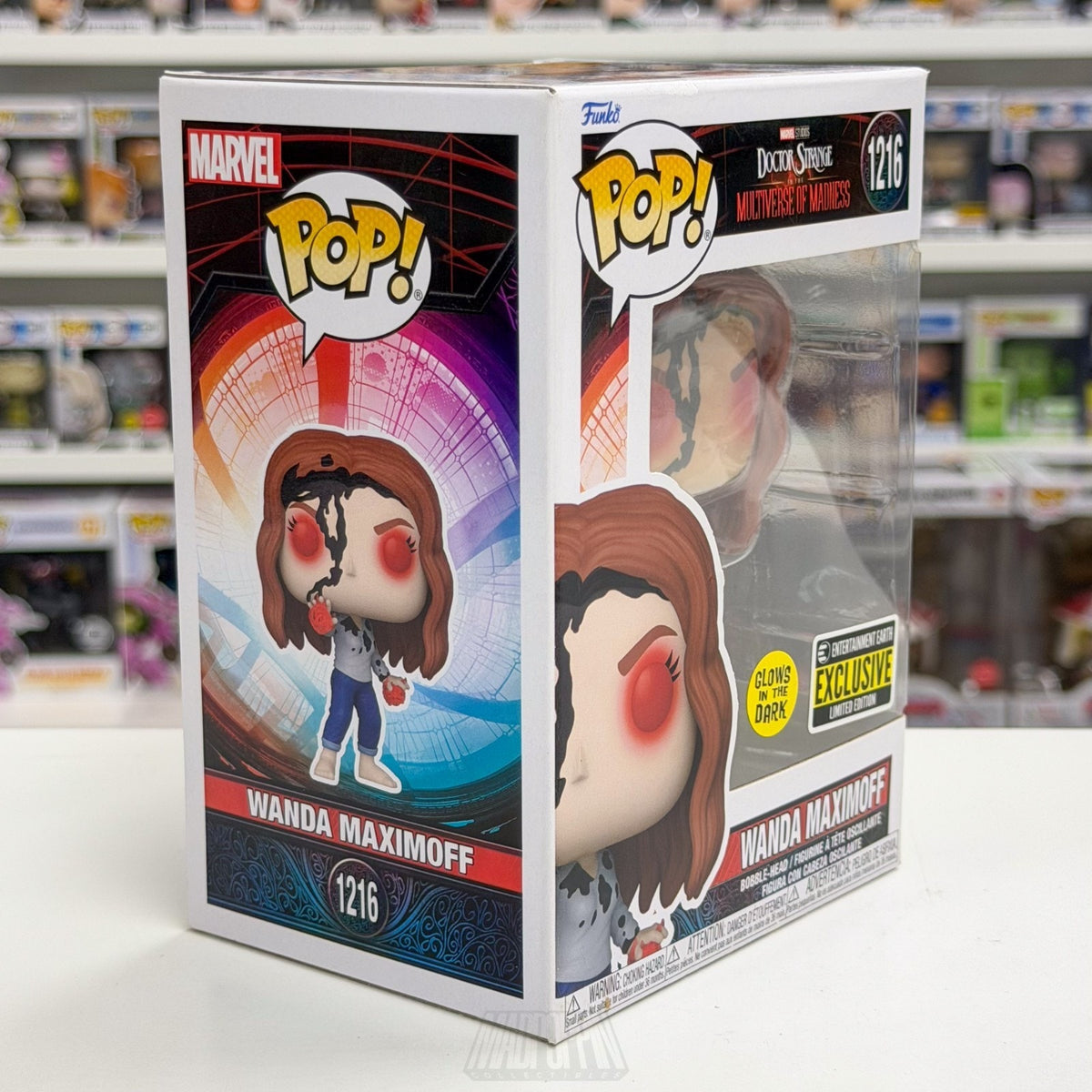 Funko Pop Marvel Wanda Maximoff Entertainment Earth Glow 1216 Witch Vinyl Figure