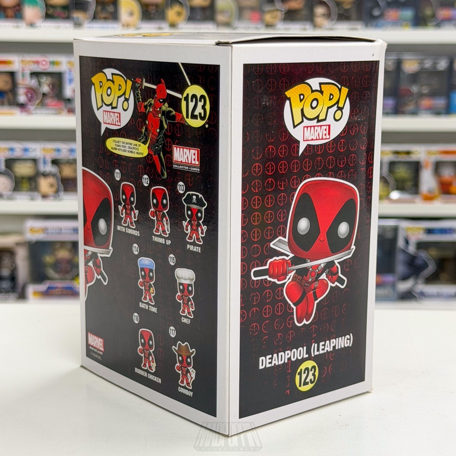 Funko Pop Marvel Collector Corps Deadpool Leaping w/Sword 123 Toy Vinyl Figure