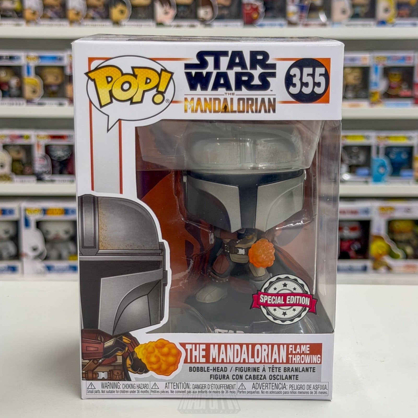 Funko Pop Star Wars Mandalorian Flame Throwing Target 355 Bounty Hunter Figure