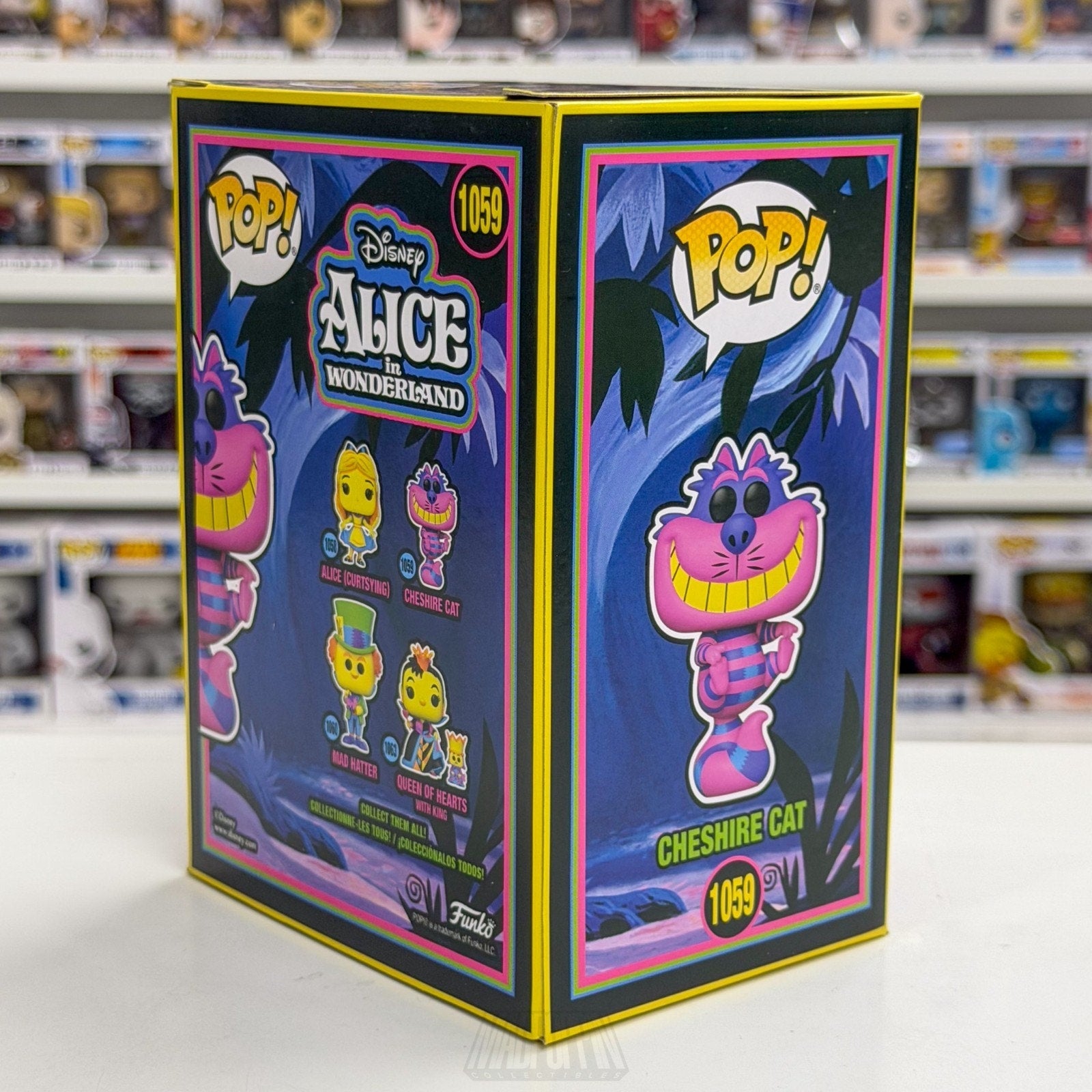 Funko Pop Disney Alice Wonderland Cheshire Cat Blacklight Exclusive 1059 Figure