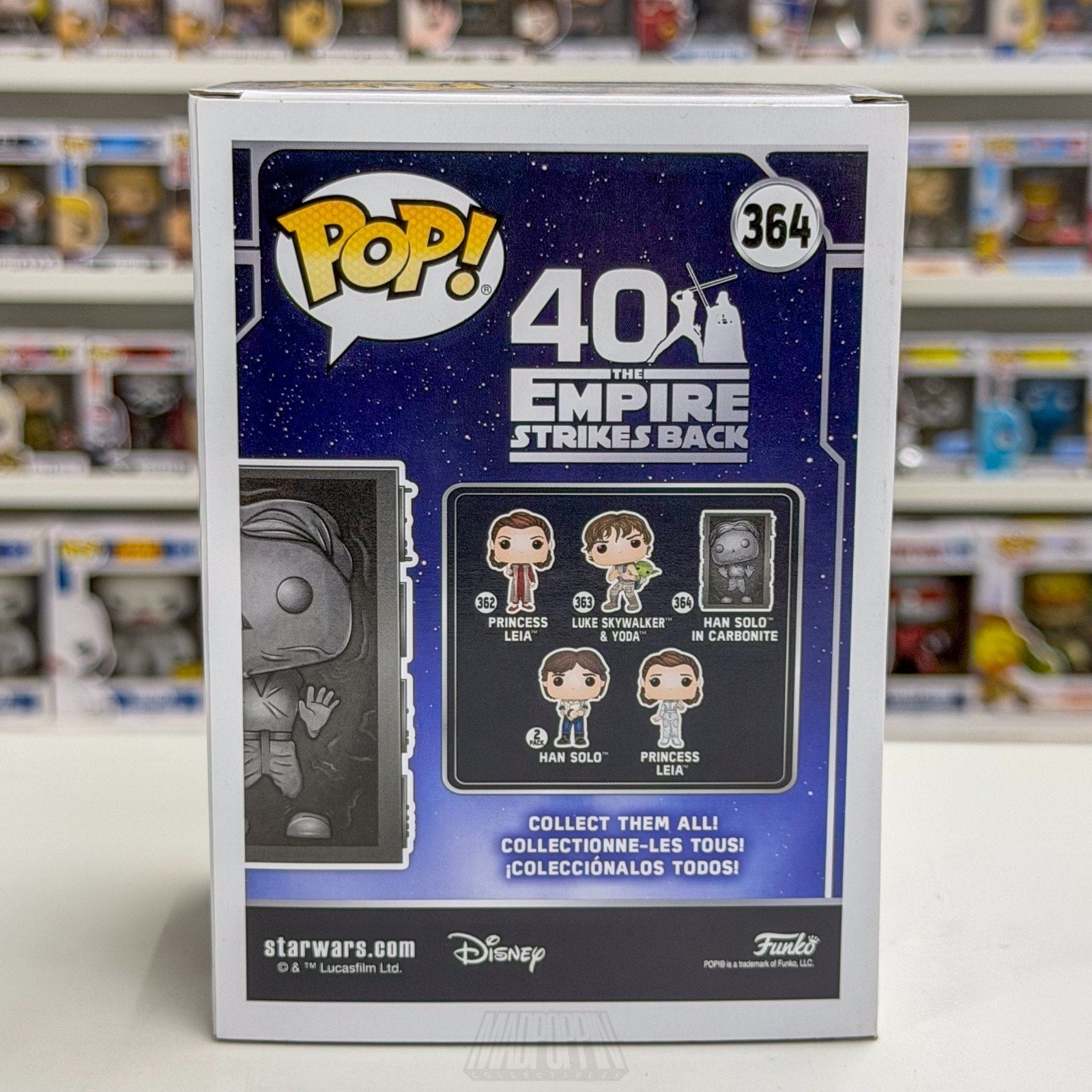 Funko Pop Star Wars Empire Strikes Back Han Solo Carbonite 364 Toy Vinyl Figure