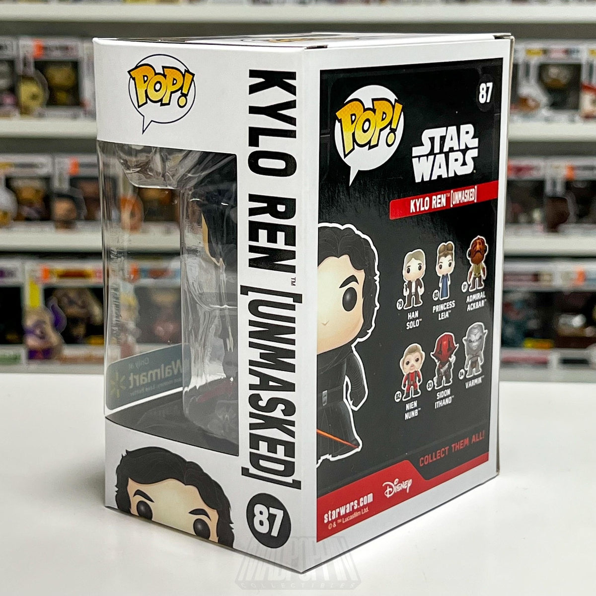Funko Pop Star Wars Kylo Ren 87 Unmasked Walmart Exclusive Bobble-Head Figure