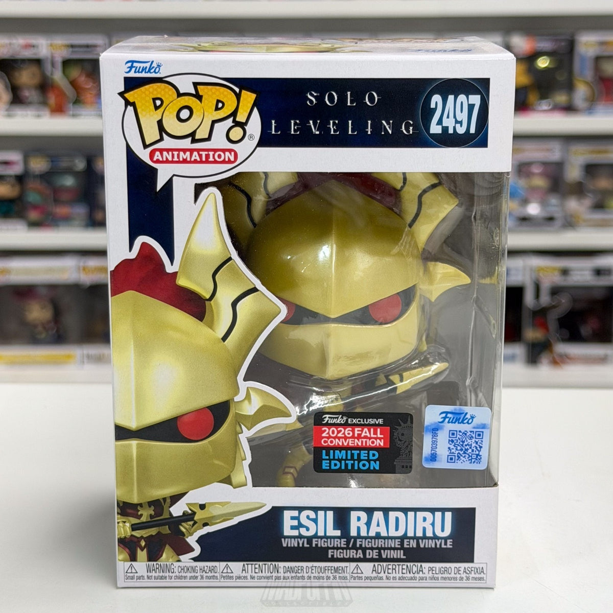 Funko Pop Anime Solo Leveling Esil Radiru NYCC 2497 Japan Manga Toy Vinyl Figure