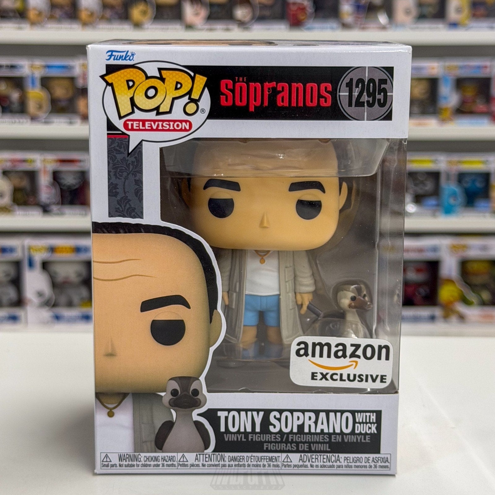 Funko Pop TV HBO Tony Soprano w/Duck Amazon 1295 Italian Mafia Toy Vinyl Figure