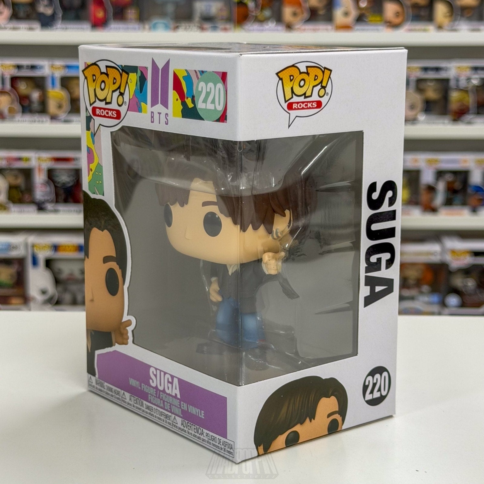 Funko Pop Rocks BTS Dynamite Suga 220 Yoon-gi Boy Band Korean K-Pop Toy Figure