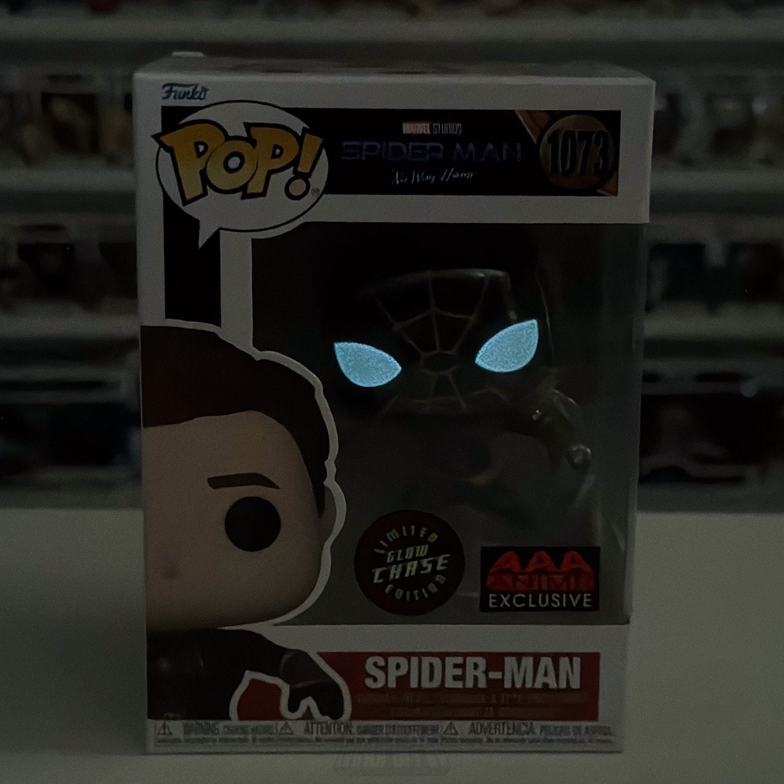 Funko Pop Marvel No Way Home Spider-Man Glow Chase AAA Anime 1073 Vinyl Figure