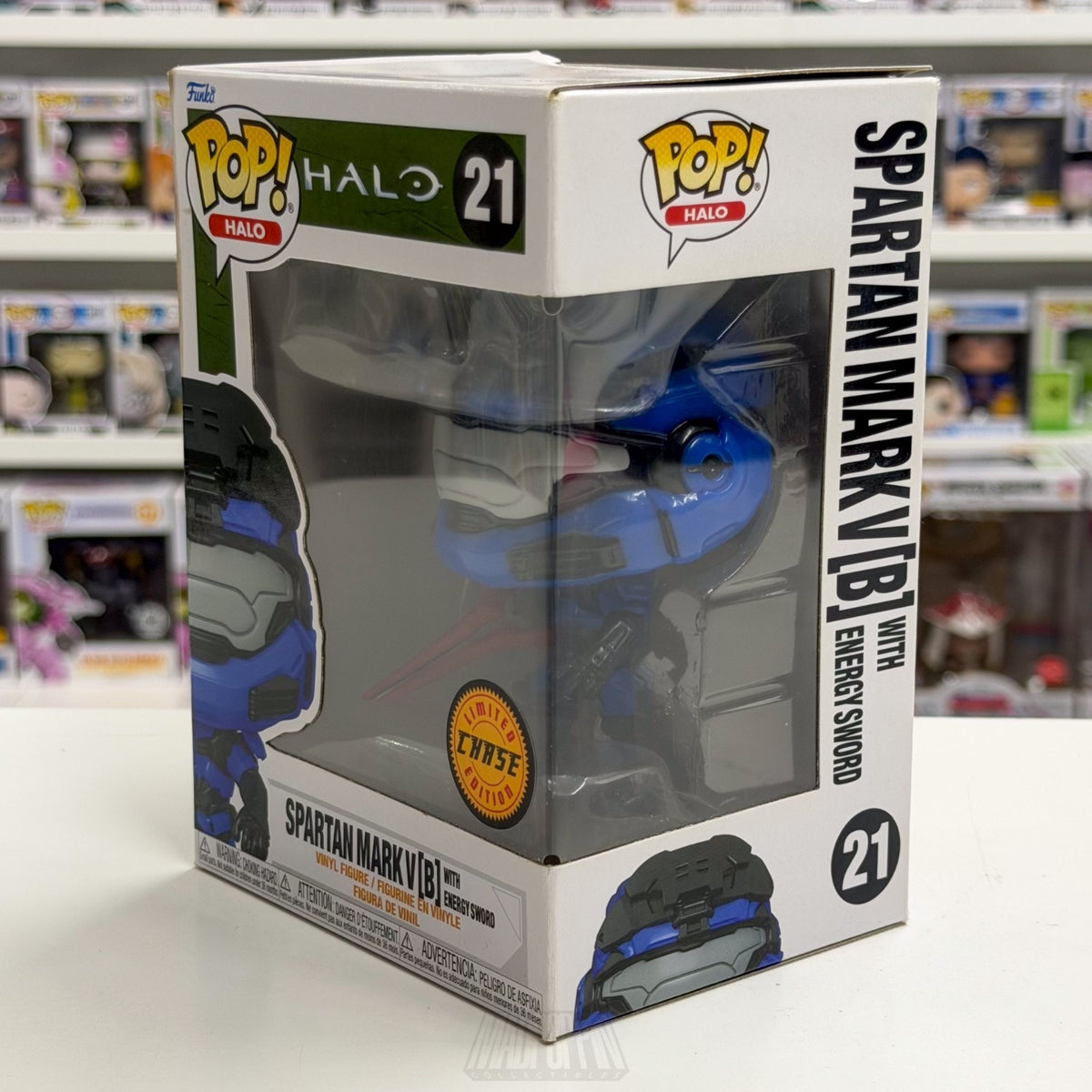 Funko Pop Games Halo Spartan Mark V B w/Energy Sword Chase 21 Toy Vinyl Figure