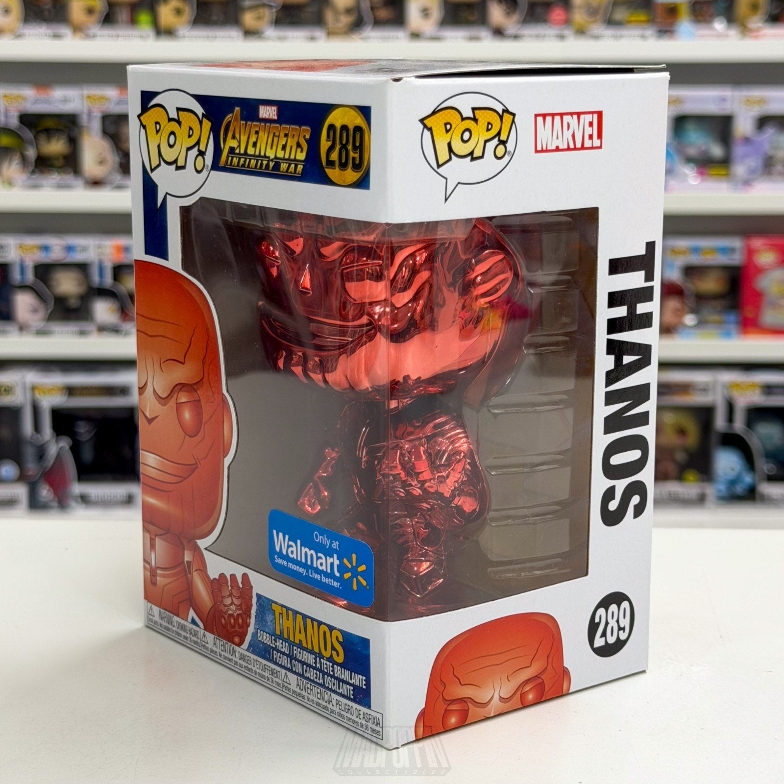 Funko Pop Marvel Avengers Infinity War Thanos Walmart Red Chrome 289 Toy Figure