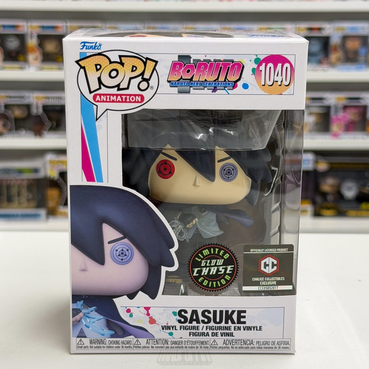 Funko Pop Anime Boruto Sasuke Glow Chalice Chase 1040 Japan Manga Vinyl Figure
