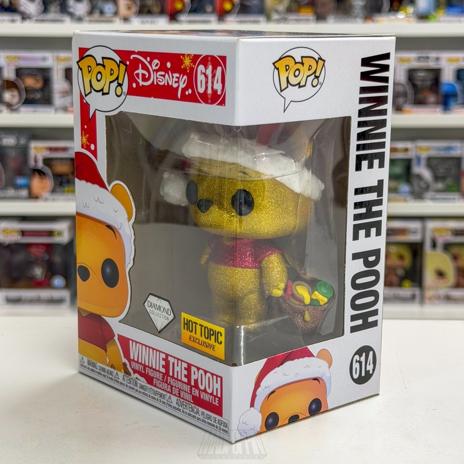 Funko Pop Disney Winnie the Pooh Santa Diamond Hot Topic 614 Bear Vinyl Figure