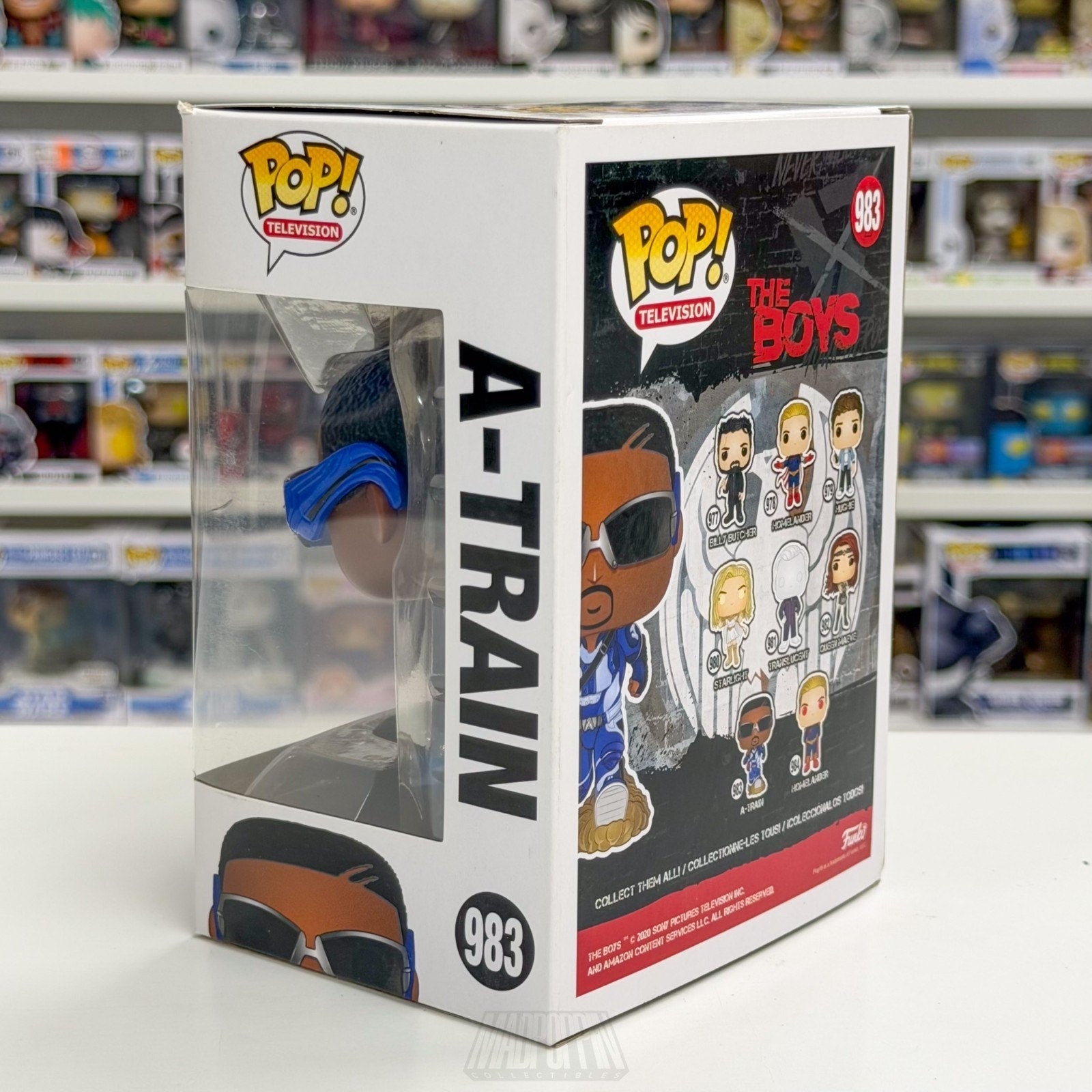 Funko Pop TV The Boys A-Train 983 Worlds Fastest Man Compound V Toy Vinyl Figure