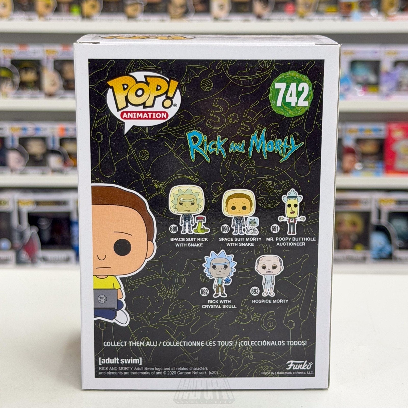 Funko Pop Animation Rick & Morty w/Laptop GameStop 742 Sci-Fi Toy Vinyl Figure