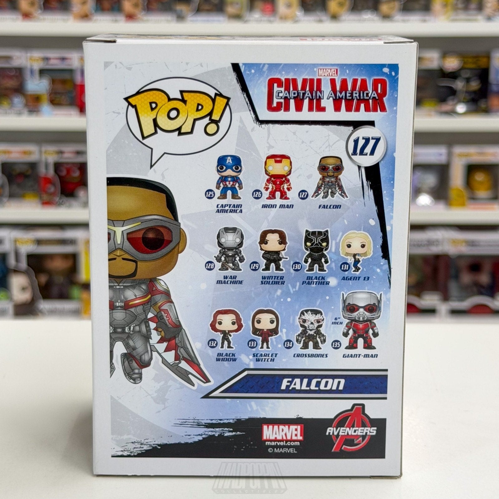 Funko Pop Marvel Captain America Civil War Falcon Hot Topic 127Toy Vinyl Figure