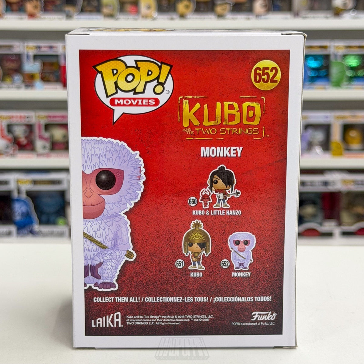 Funko Pop Movies Kubo and the Two Strings Monkey 652 Fantasy Film Vinyl Figure