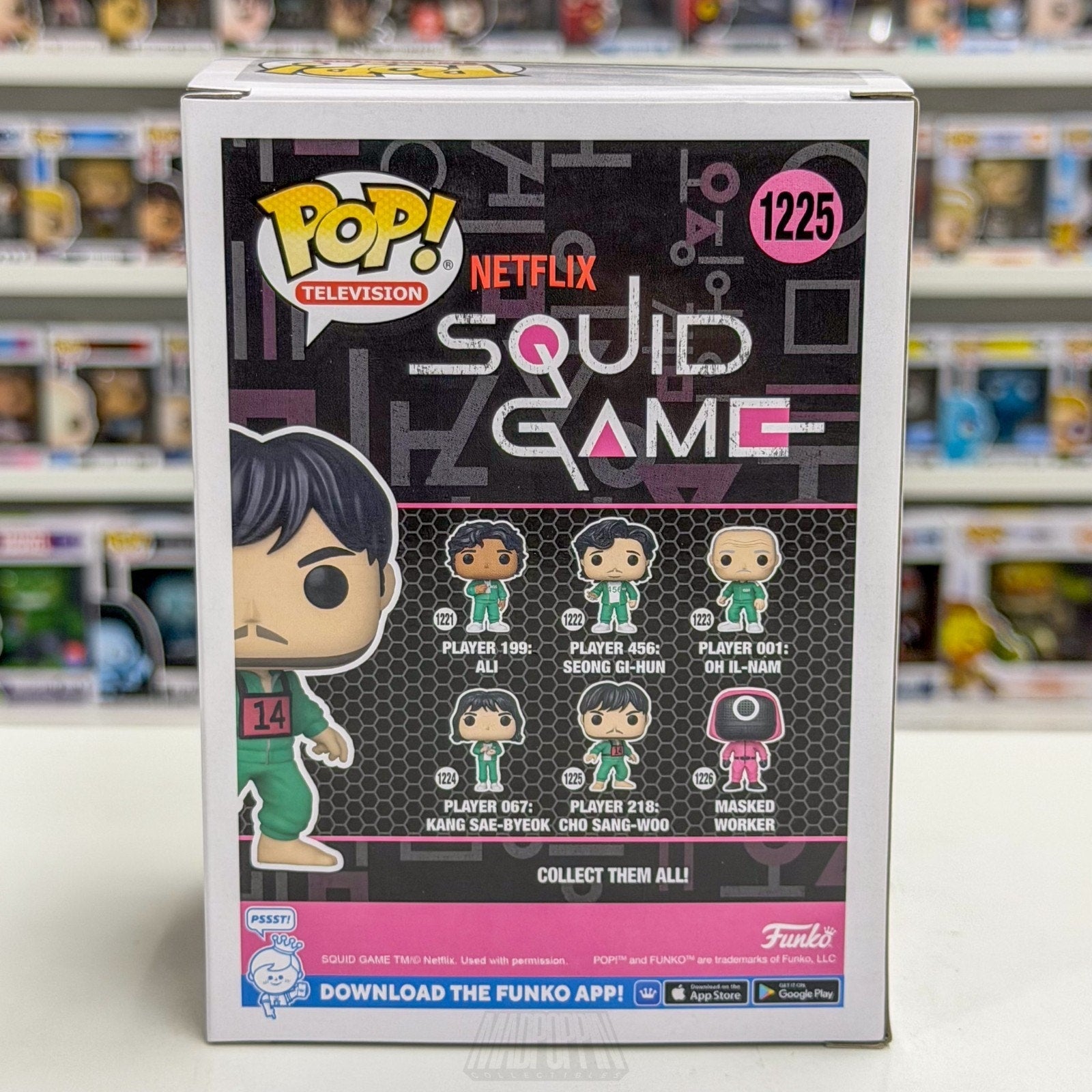 Funko Pop TV Netflix Squid Game Player 218 Cho Sang-Woo 1225 Korean Vinyl Figure