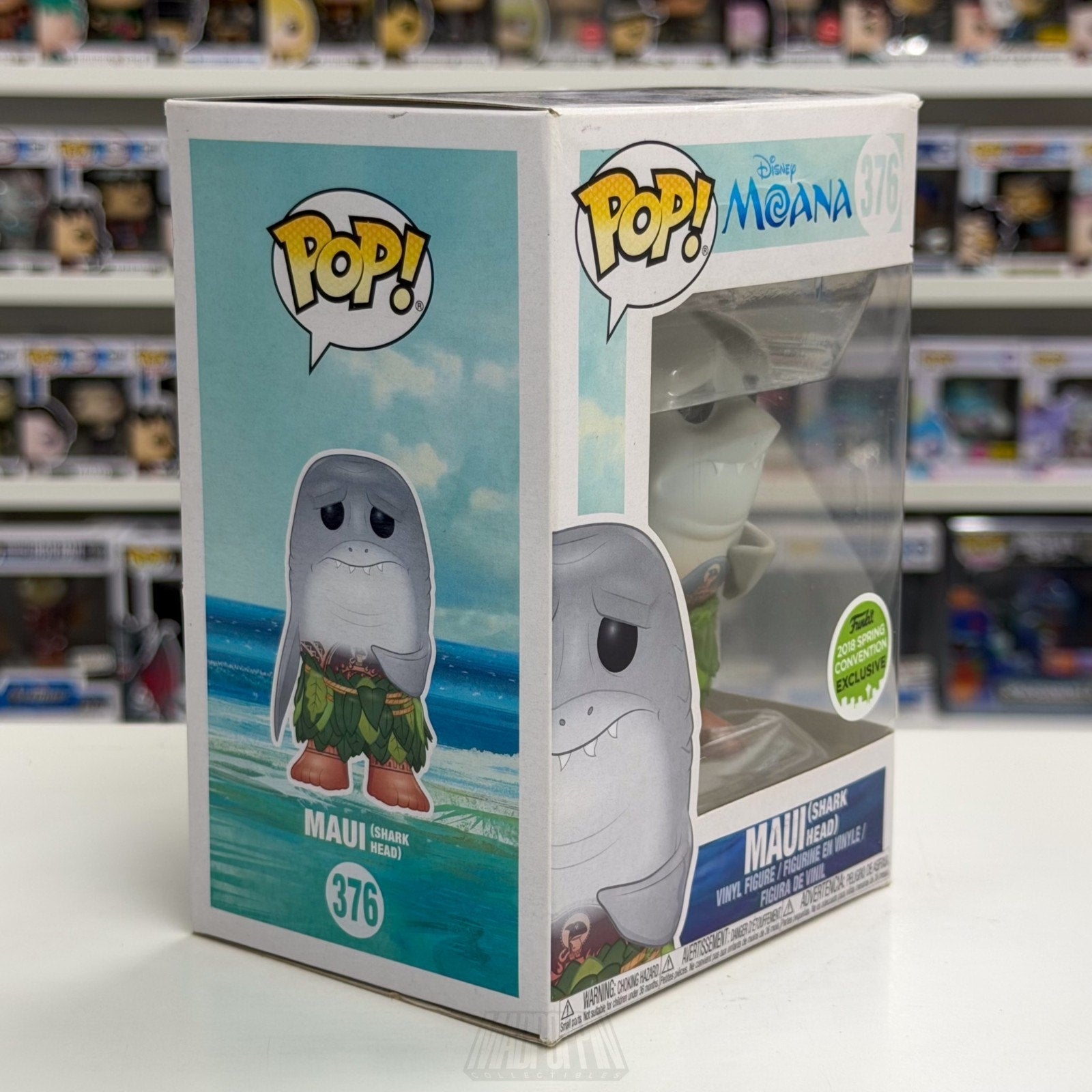 Funko Pop Disney Moana Maui Shark Head ECCC Spring Con 376 Demigod Vinyl Figure