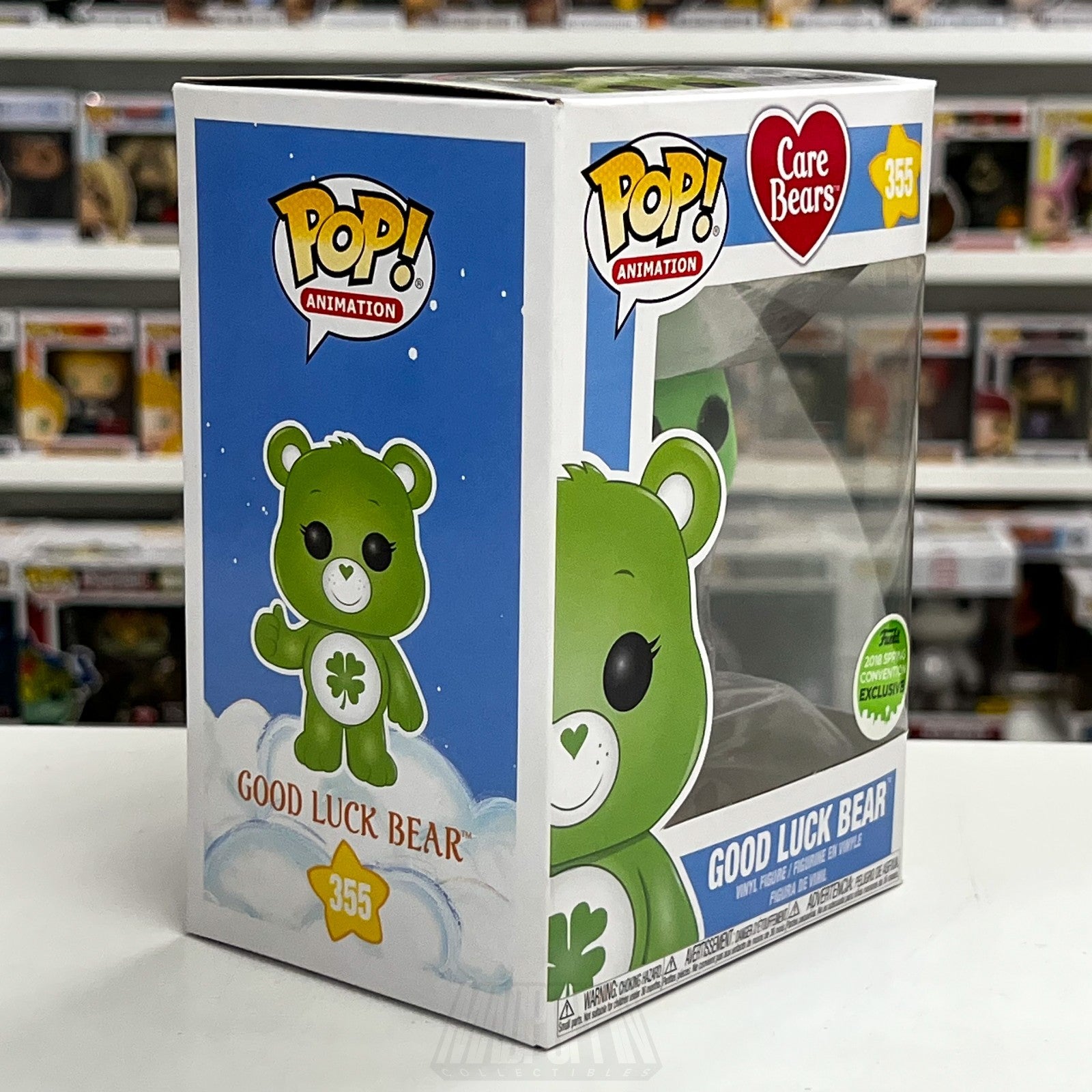 Funko Pop Animation Good Luck Care Bears Flocked ECCC 355 Green Toy Vinyl Figure5