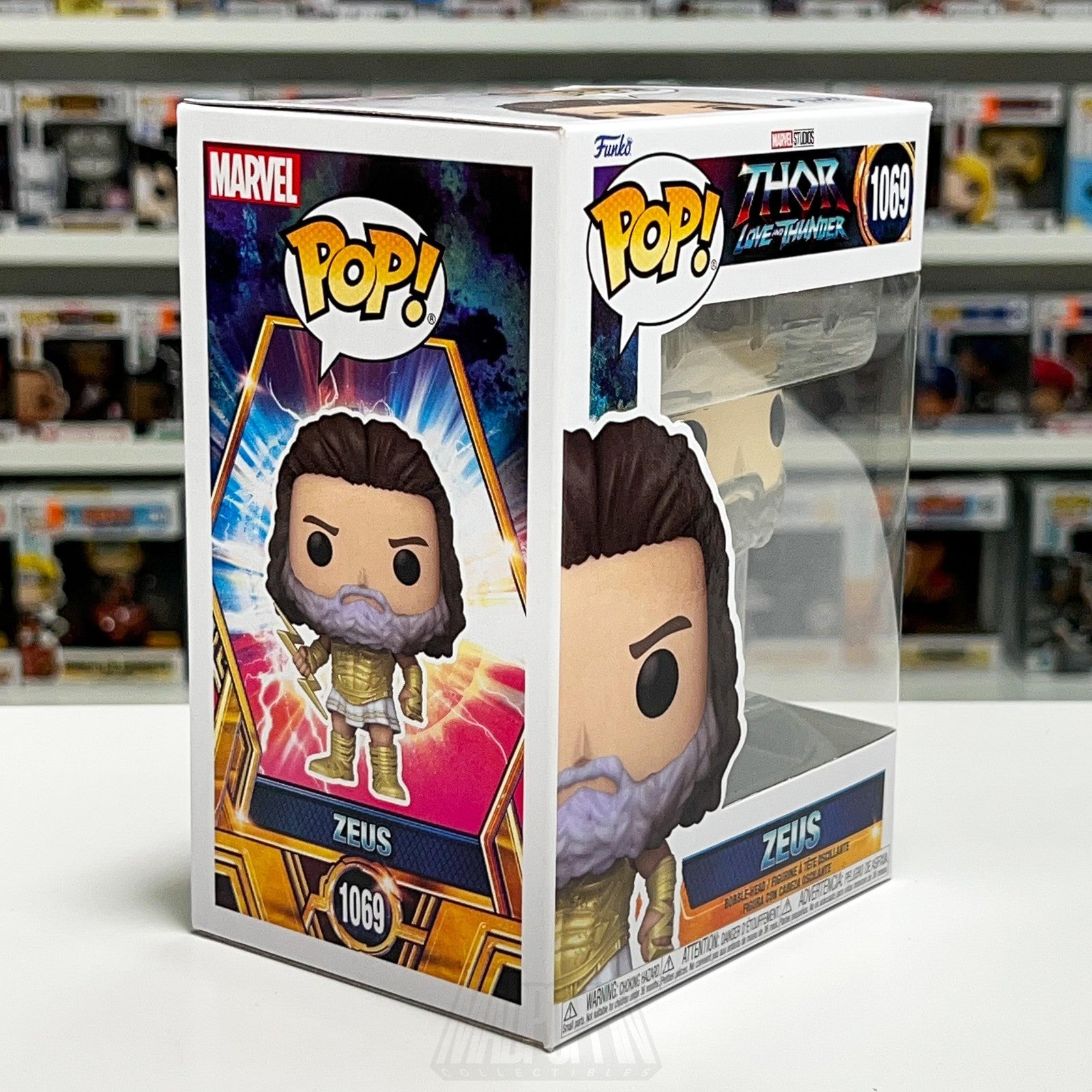 Funko Pop Marvel Thor Love and Thunder Zeus God 1069 BobbleHead Vinyl Figure Toy