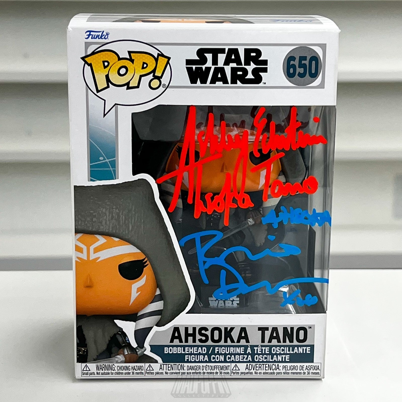 Funko Pop Star Wars Ahsoka Tano 650 Signed Ashley Eckstein Rosario Dawson COA