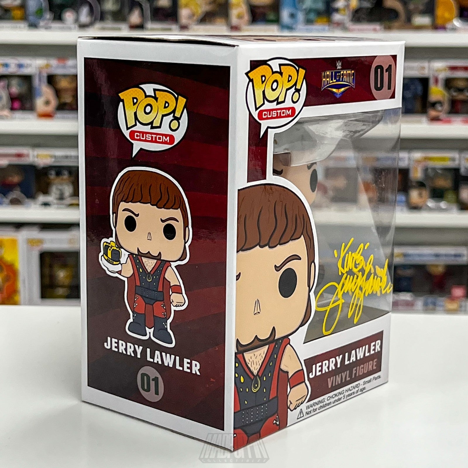 CUSTOM Funko Pop King Jerry Lawler Autographed Signed WWE Wrestling Heavyweight