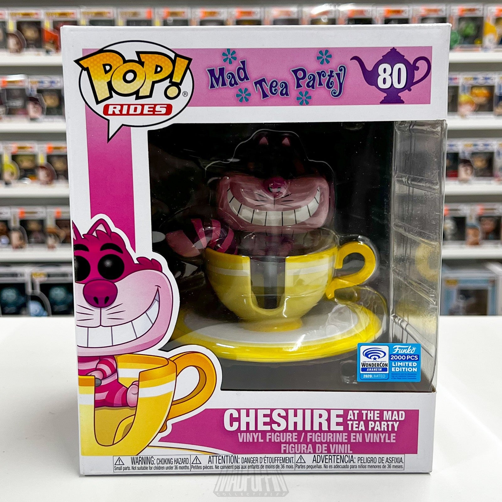 Funko Pop Rides Cheshire Cat Mad Tea Party 80 WonderCon Disney Limited 2000pcs