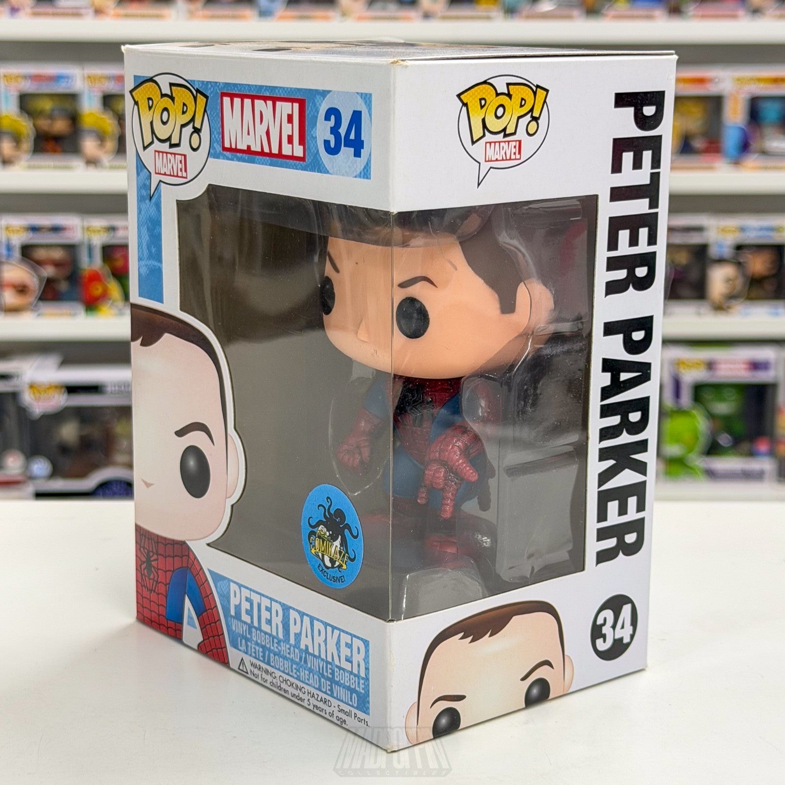 Funko Pop Marvel Peter Parker Spider-Man Comikaze Exclusive 34 Toy Vinyl Figure1