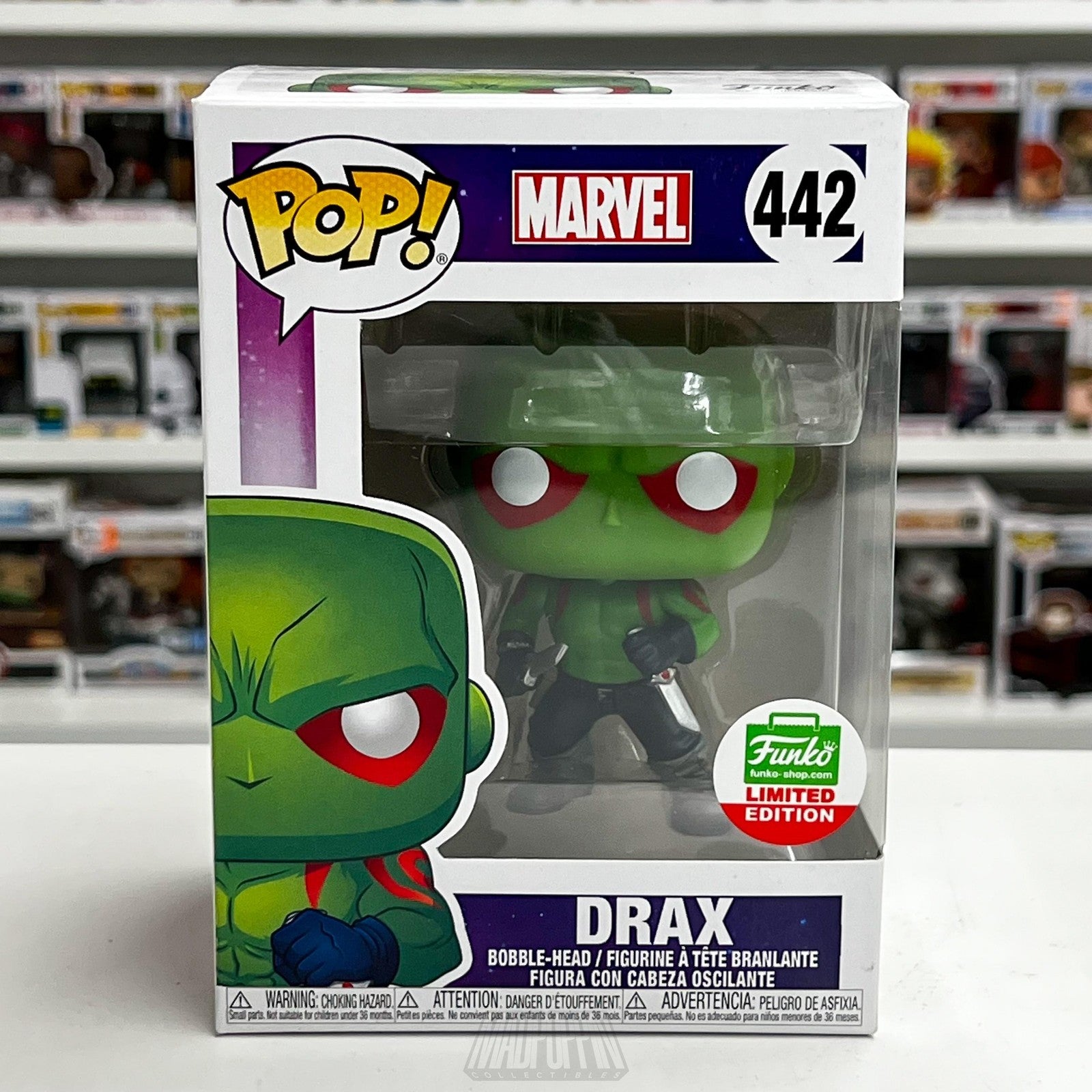 Funko Pop Marvel Drax 442 Guardians of the Galaxy Limited Edition Vinyl Figure