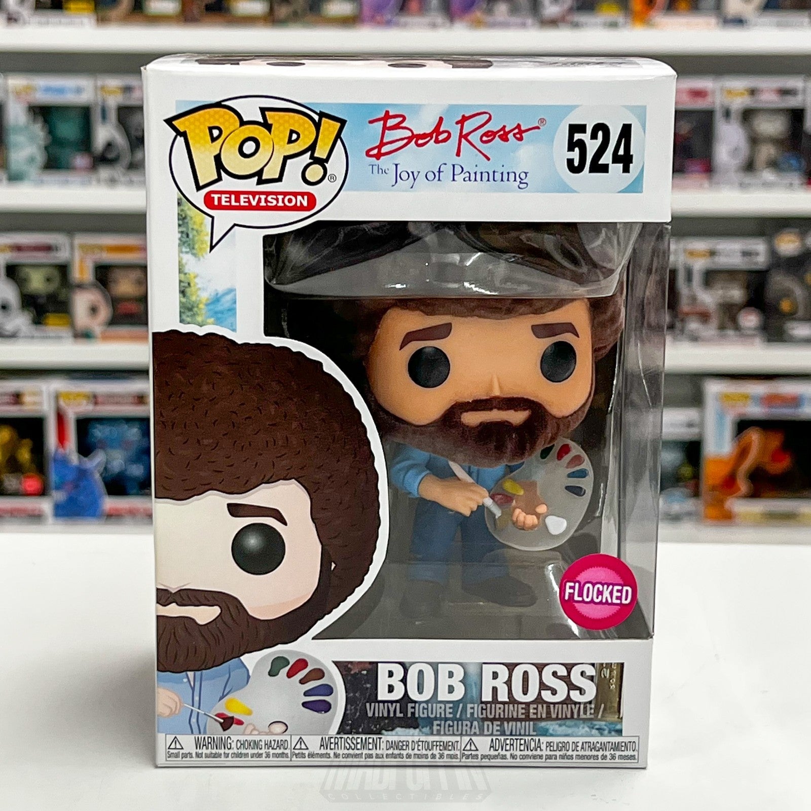 Funko Pop Television Joy of Painting Bob Ross Flocked 524 PBS Show Vinyl Figure0