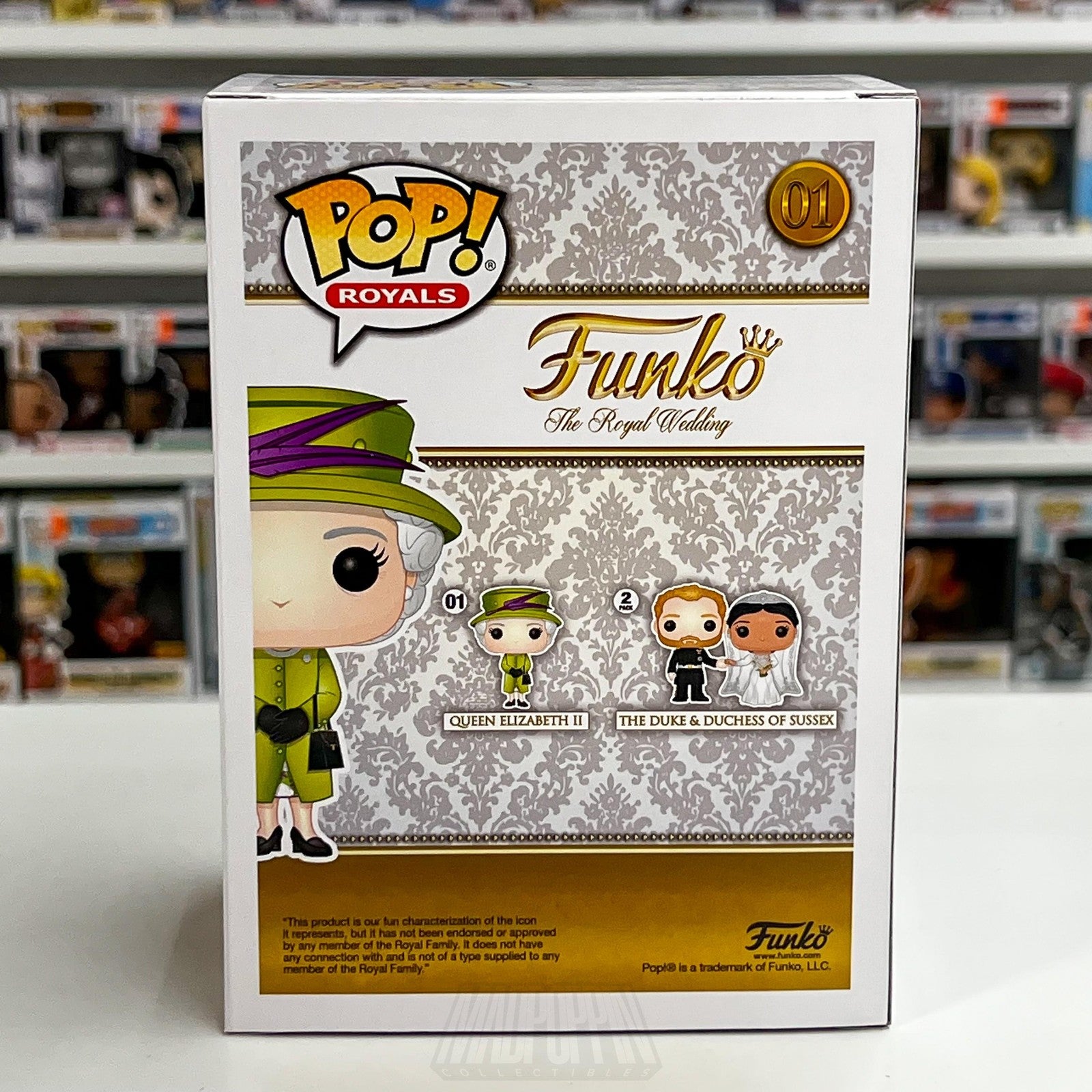Funko Pop The Royal Wedding Queen Elizabeth II Green Dress 01 UK Figure Toy Mint