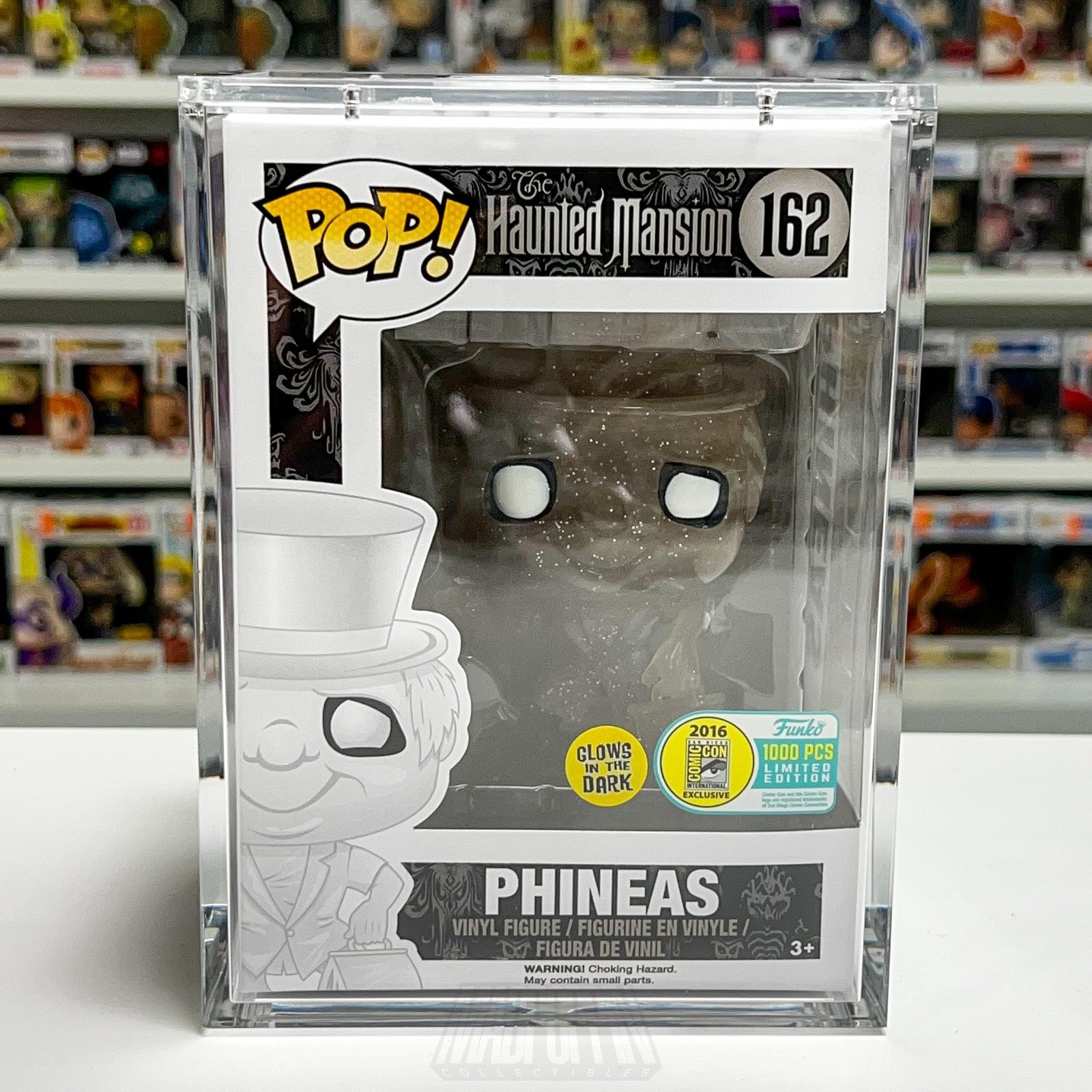 2022 フィジー「ホーンテッドハウス」ハロウィン 1オンス純銀（蓄光） Funko Pop Disney Haunted Mansion Phineas #162 Glow in the Dark LE 1000