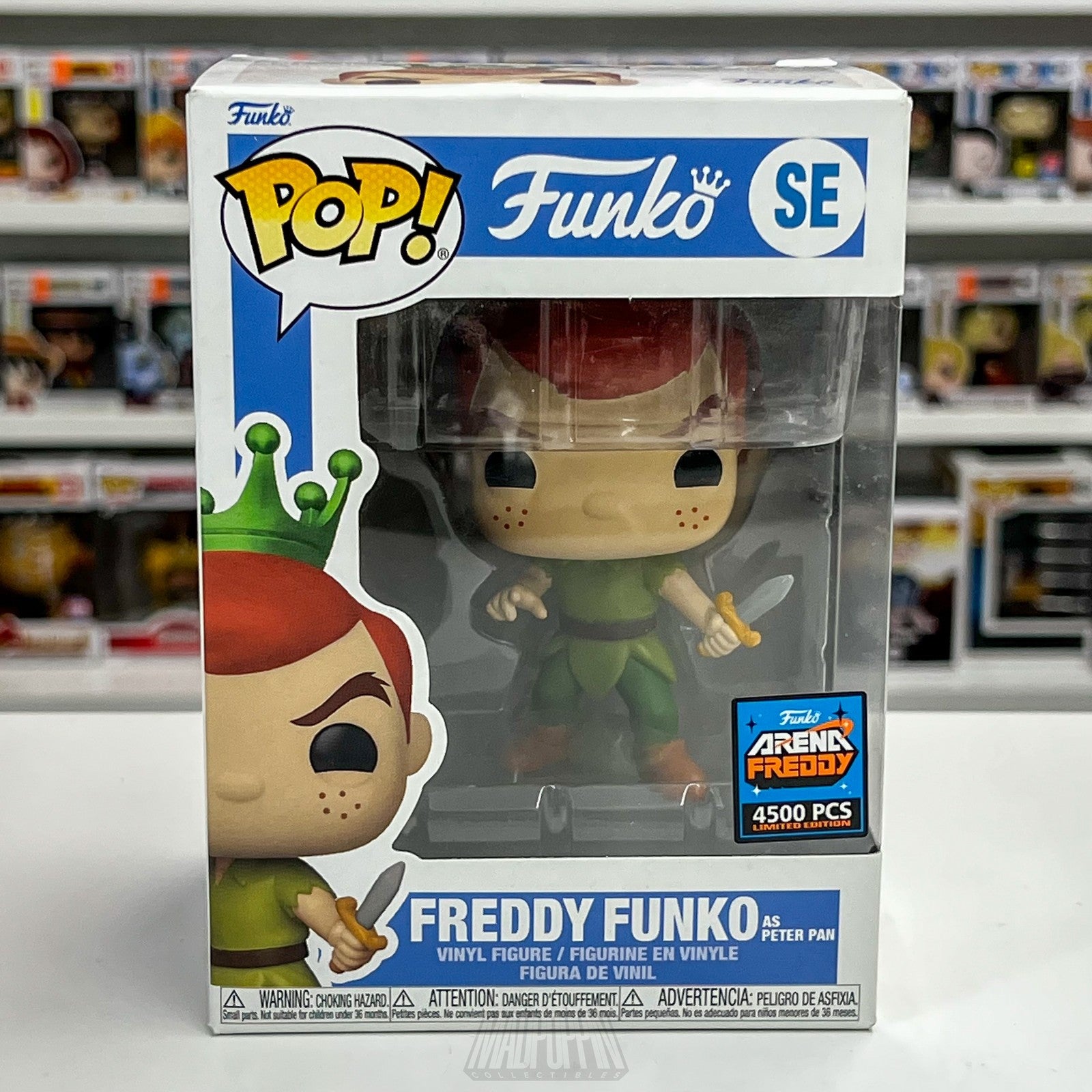 Freddy Funko as Peter Pan Pop! Vinyl Figure LE 4500 Disney 70th Anniversary SE