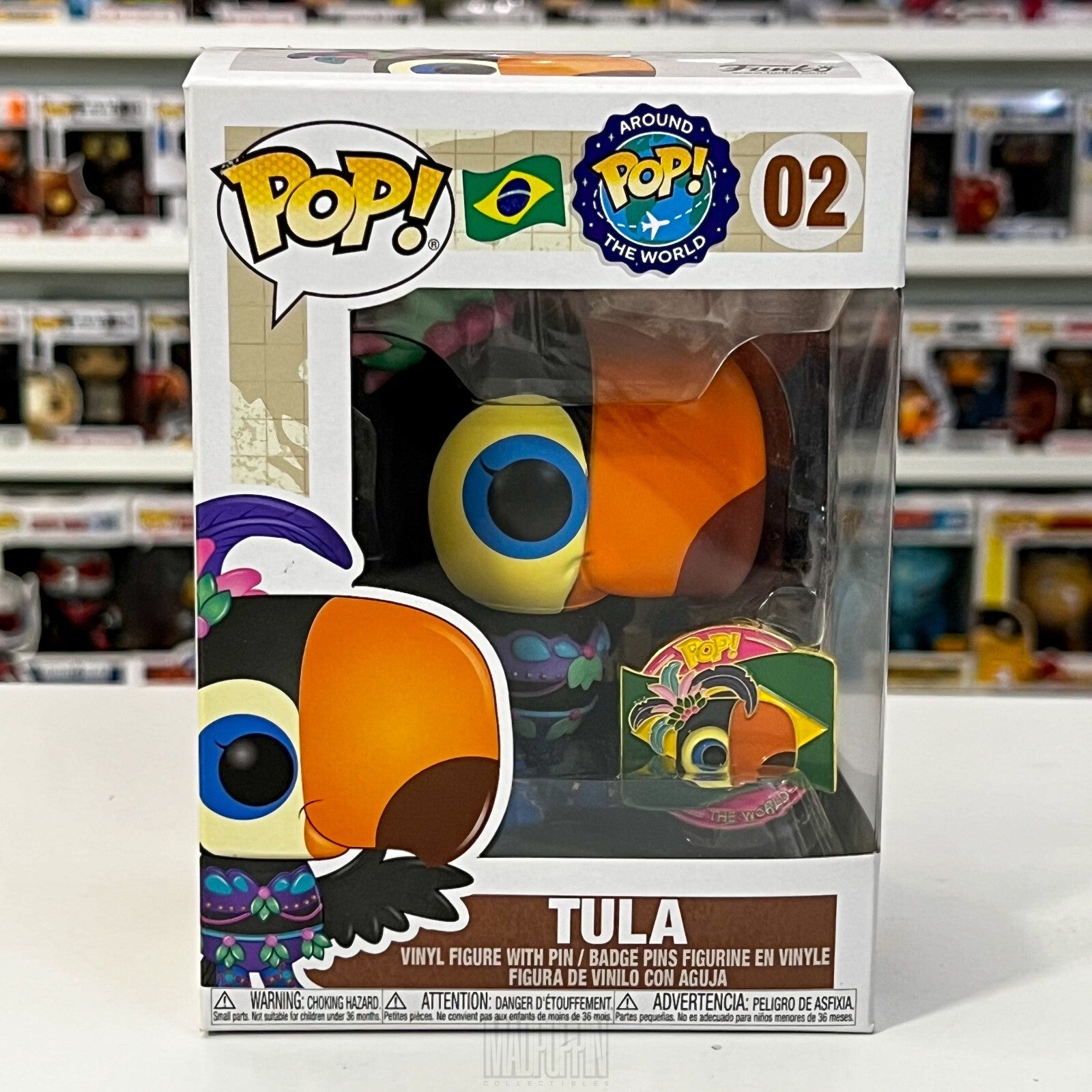 Funko Pop Around the World Brazil Tula the Toucan w/Enamel Pin Vaulted 02