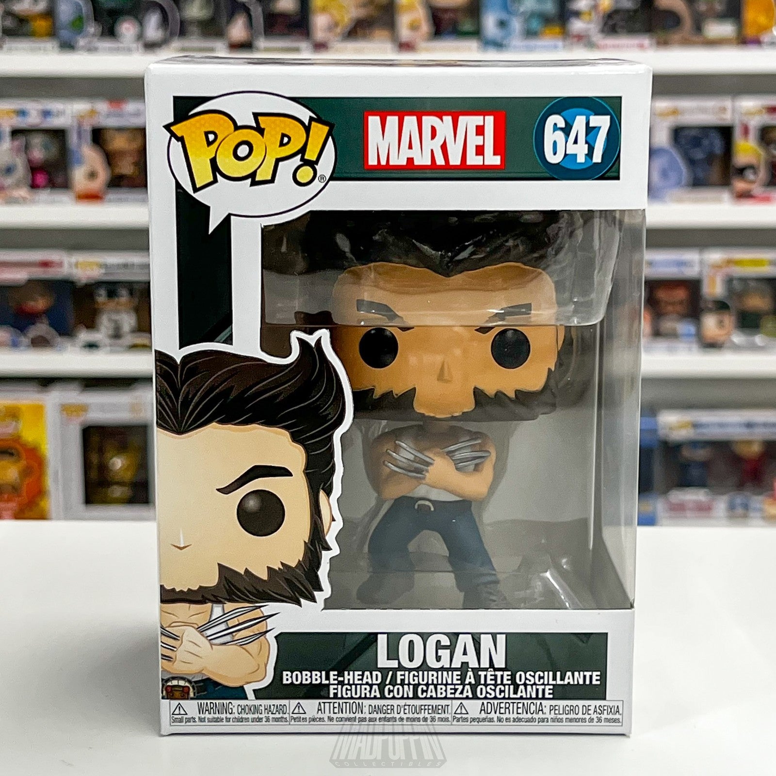 Funko Pop Marvel Logan 647 X-Men Origins Wolverine Bobble-Head Vinyl Figure New
