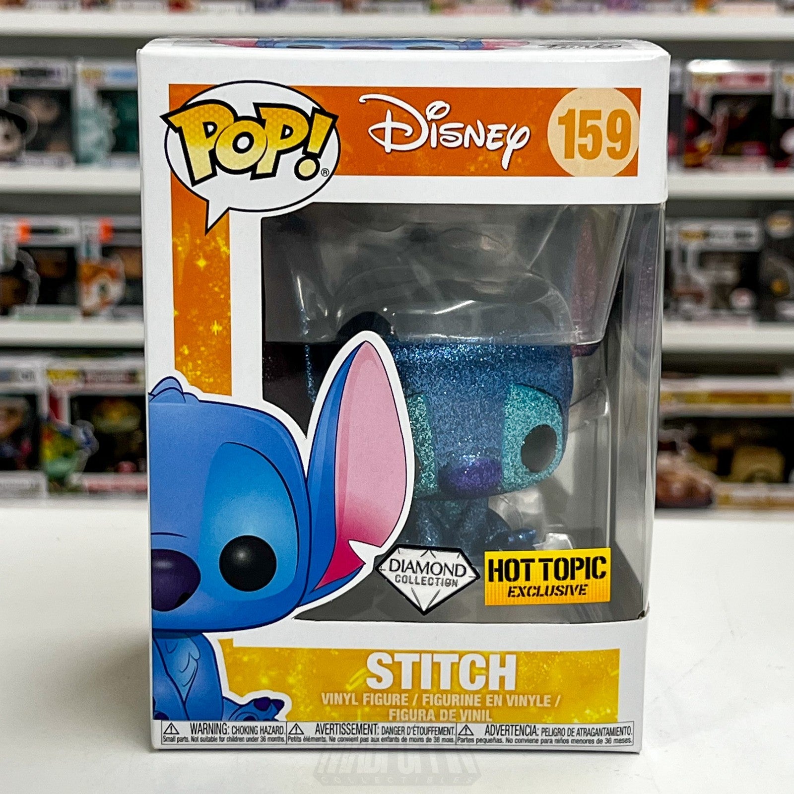 Funko Pop Disney Lilo & Stitch Sitting Diamond Glitter Hot Topic 159 Toy Figure0