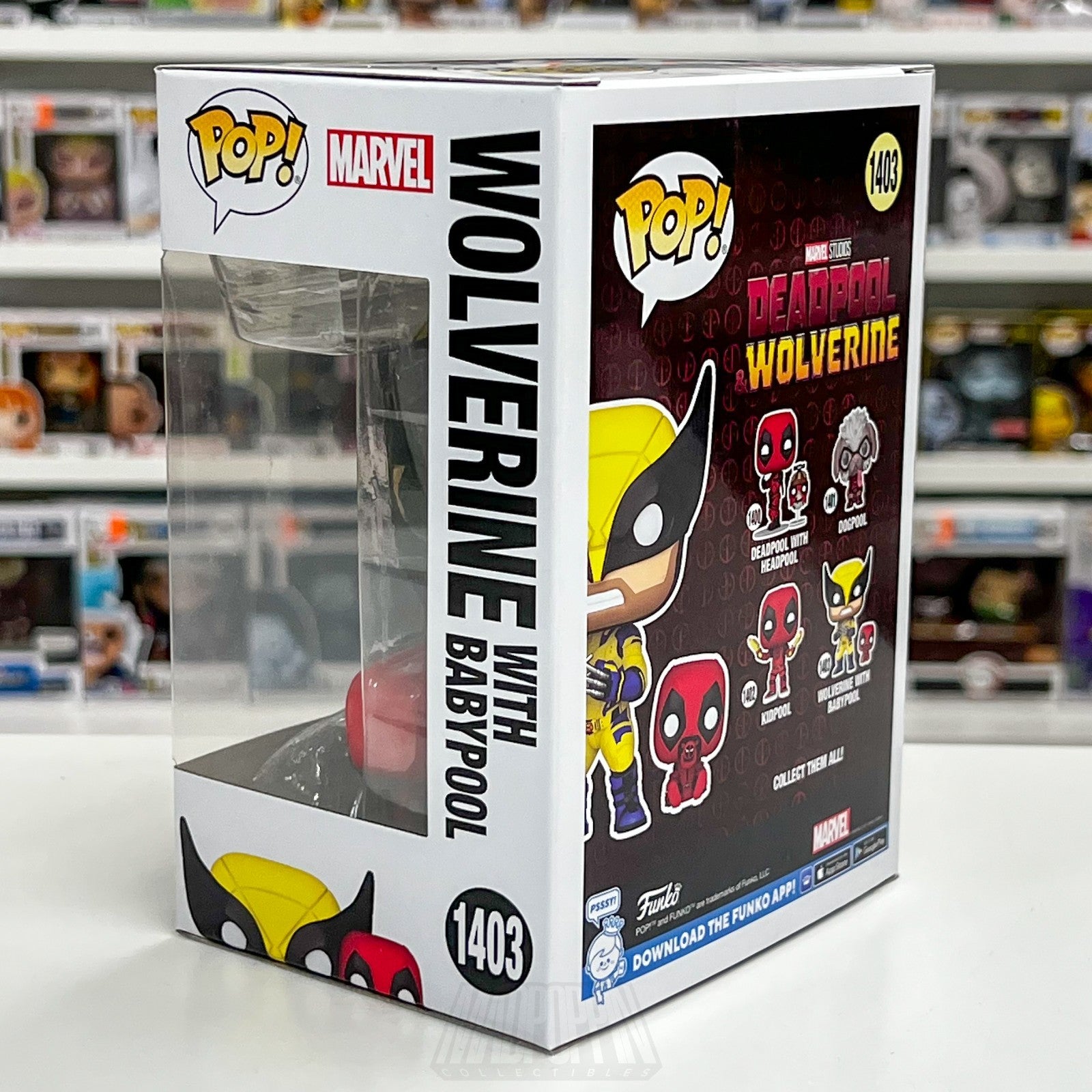 Funko Pop Marvel Deadpool & Wolverine with Babypool 1403 Movie Vinyl Figure Toy2