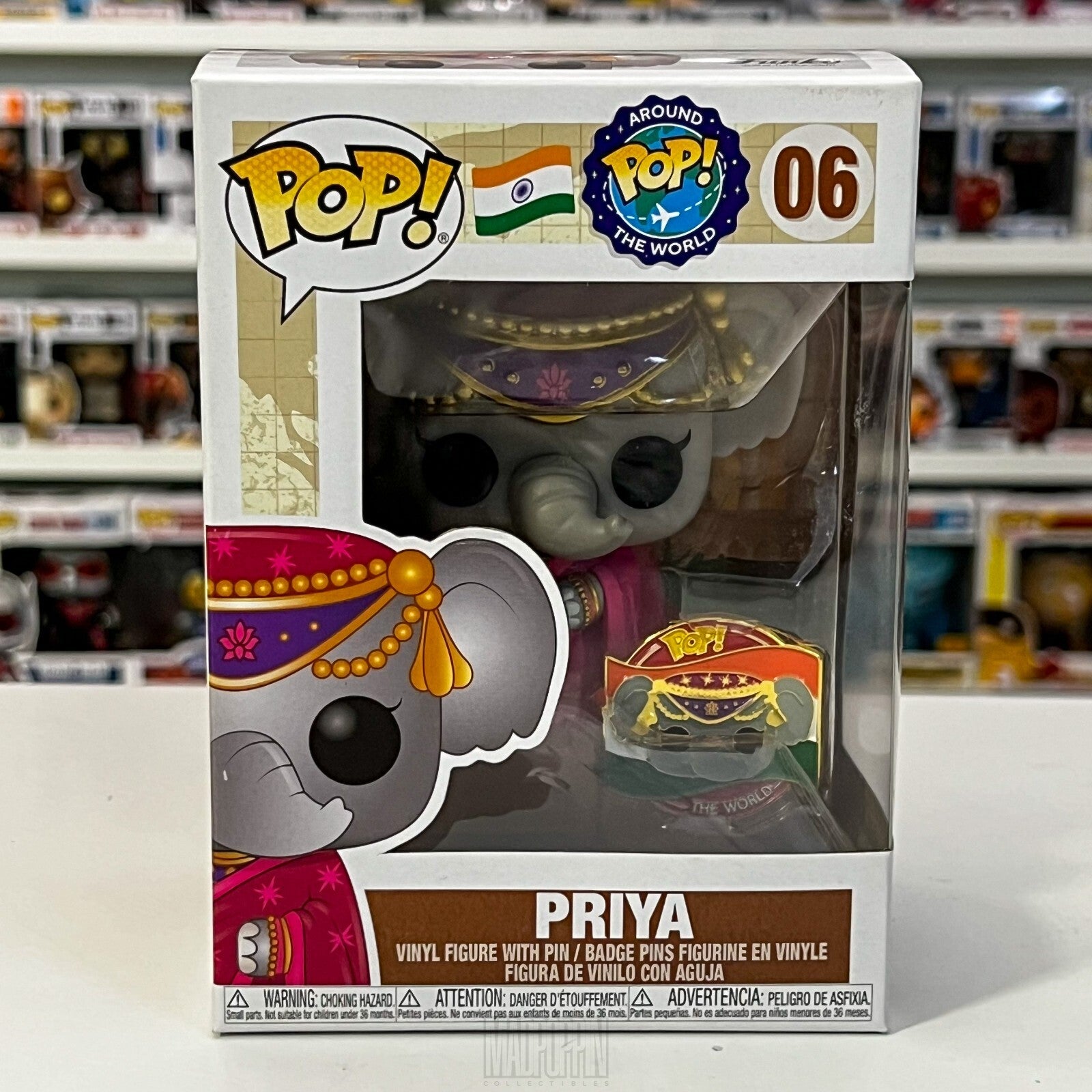 Funko Pop Around the World India Priya The Elephant w/Enamel Pin Vaulted 06
