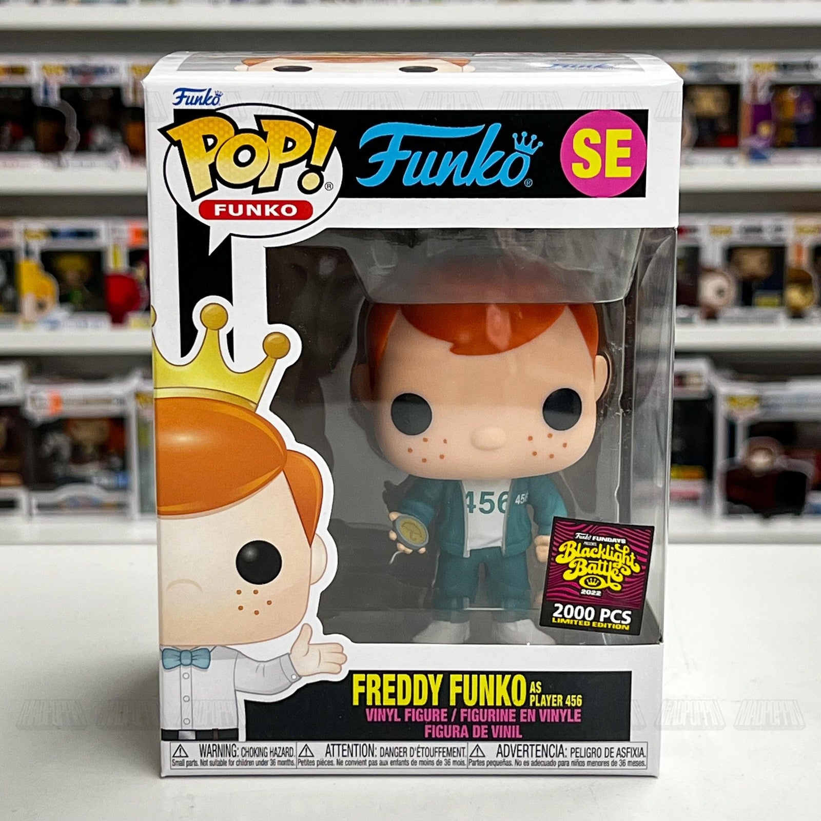 Funko Pop Freddy Funko Player 456 Squid Game SE Blacklight Battle 2022
