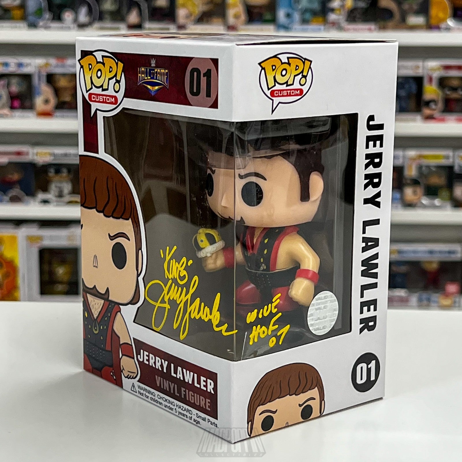 CUSTOM Funko Pop King Jerry Lawler Autographed Signed WWE Wrestling Heavyweight