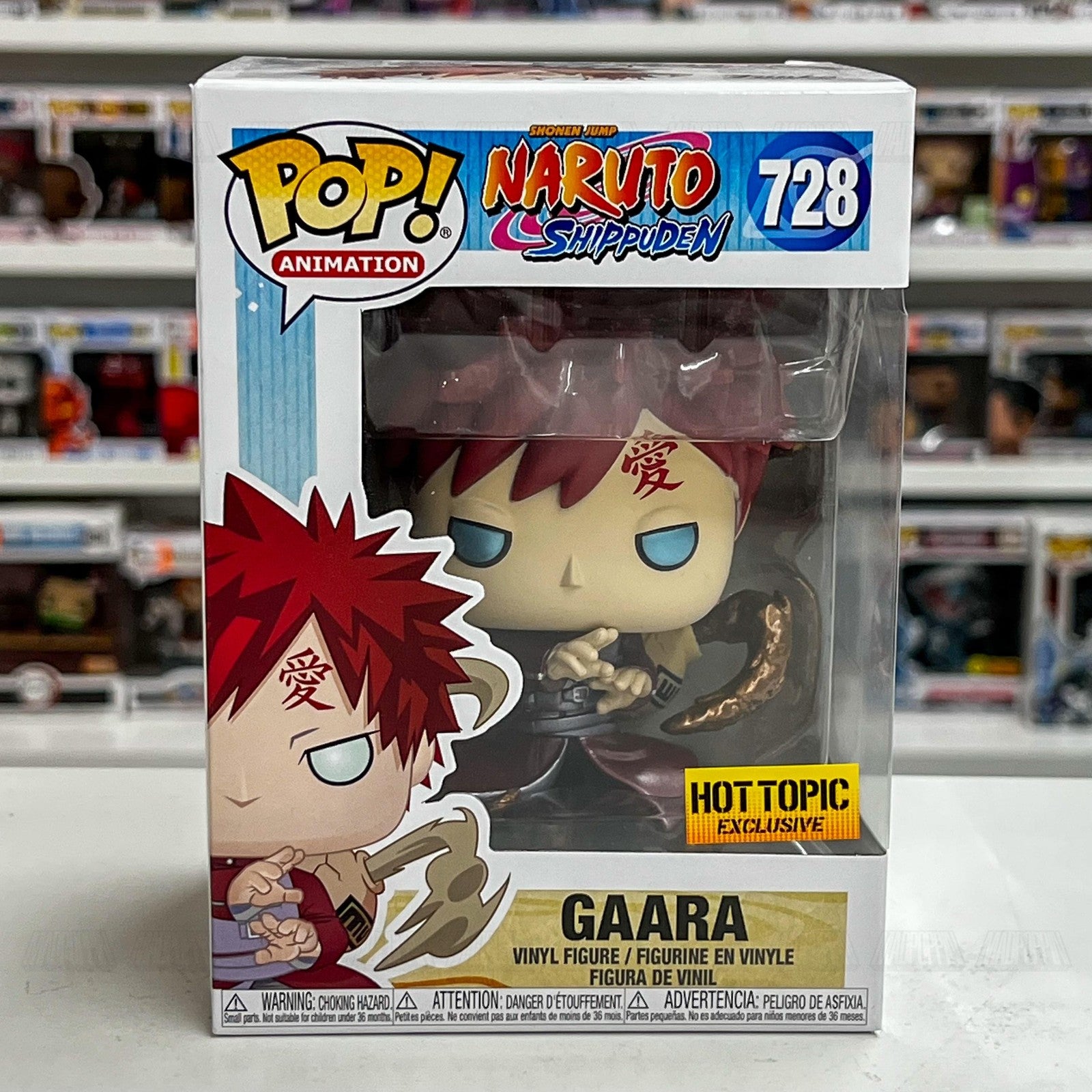 Funko Pop Animation Naruto Shippuden Gaara Metallic 728 Hot Topic Vinyl Figure