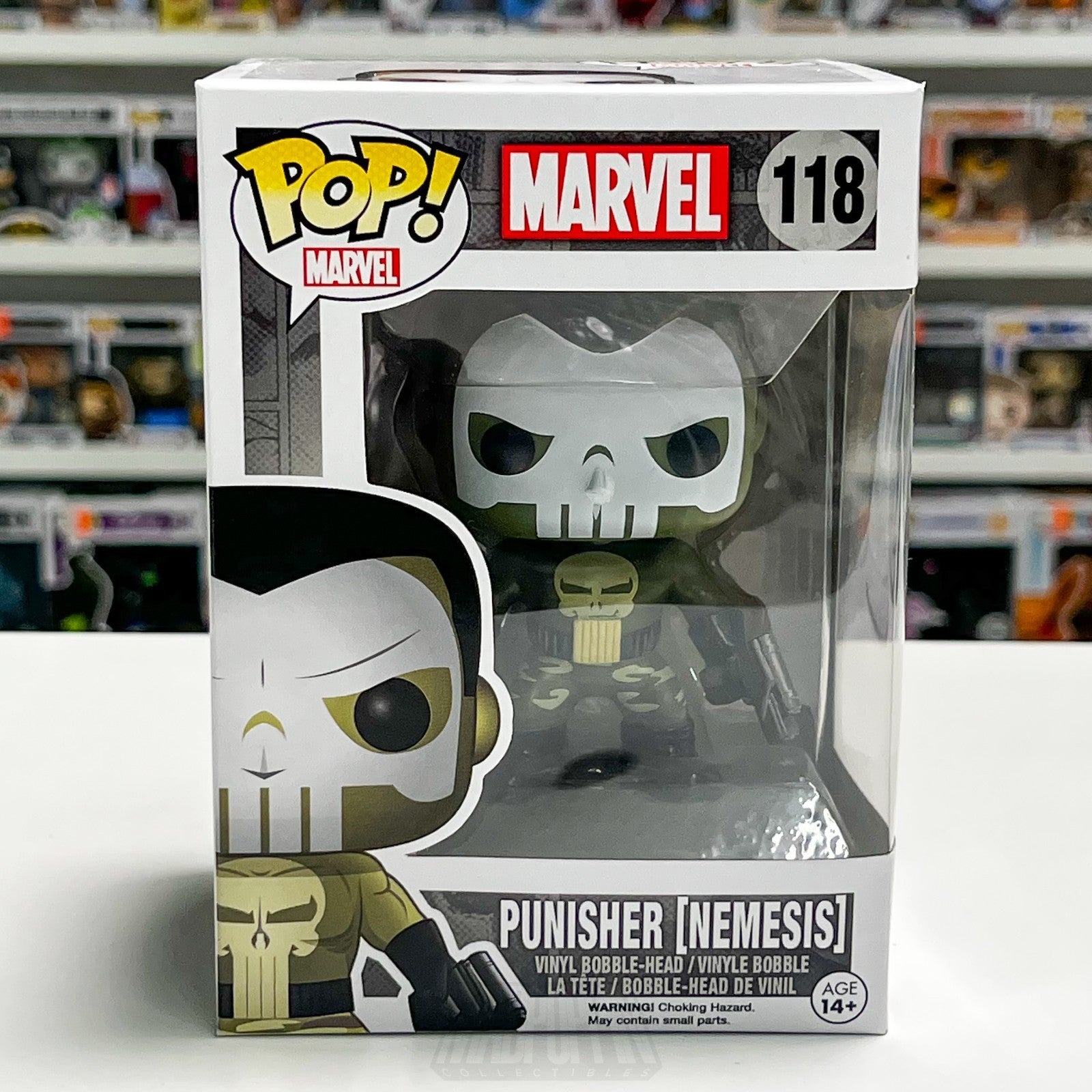 Funko Pop Marvel Punisher (Nemesis) 118 Frank Castle Vinyl Skull Figure Toy NIB0