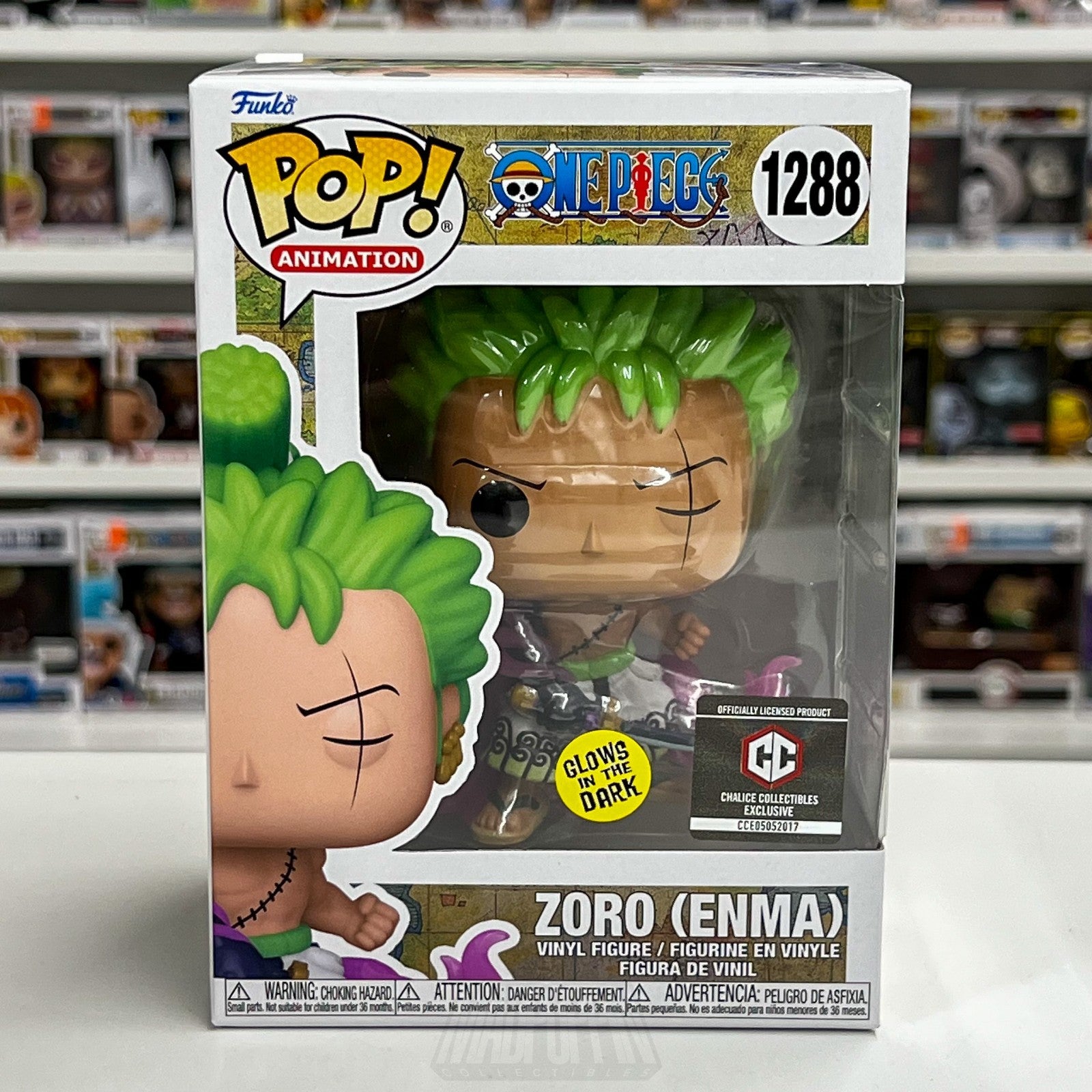 Funko Pop Anime One Piece Zoro Enma Chalice Collectibles Glow 1288 Vinyl Figure1