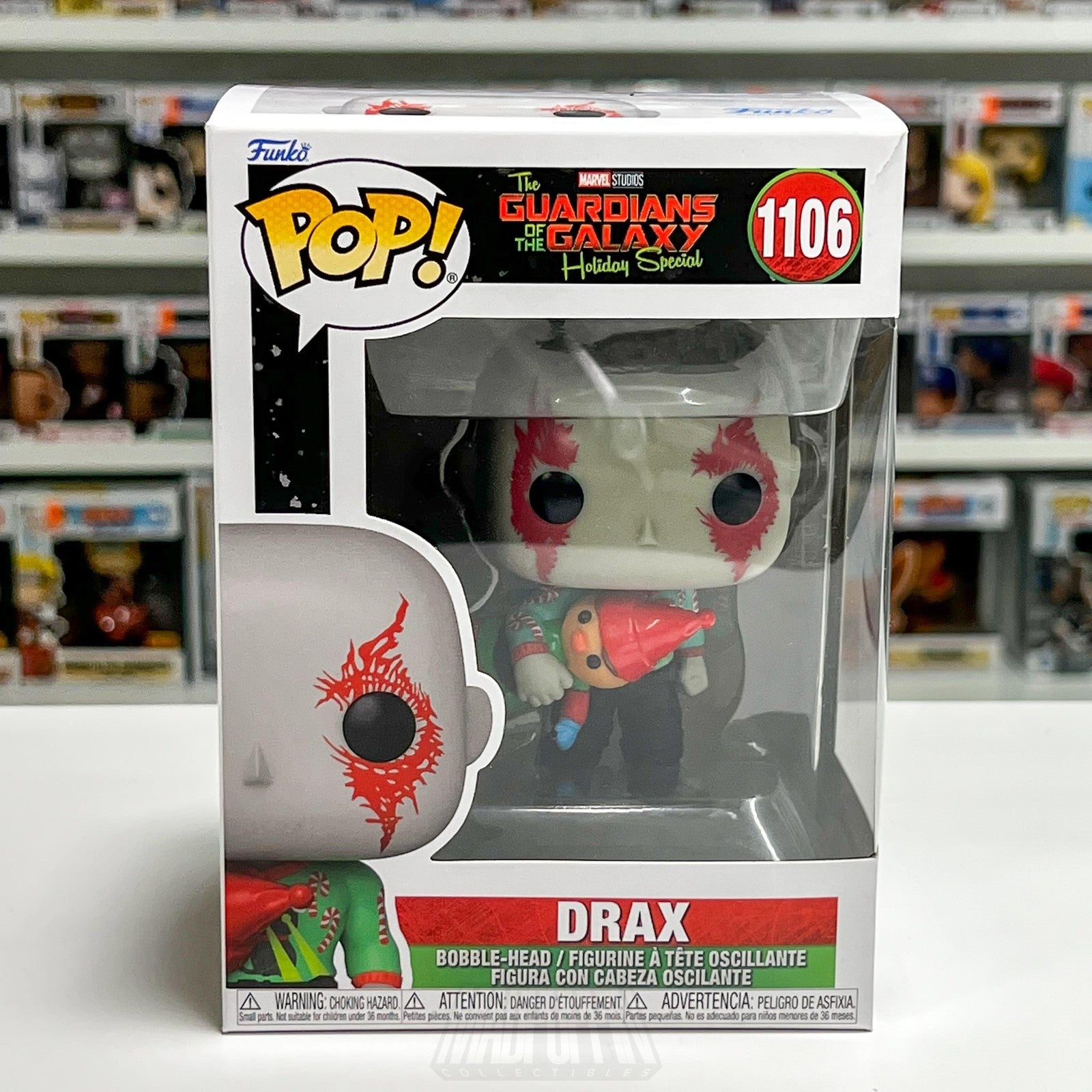Funko Pop Marvel Drax #1106 Guardians of the Galaxy Holiday Special Bobble-Head