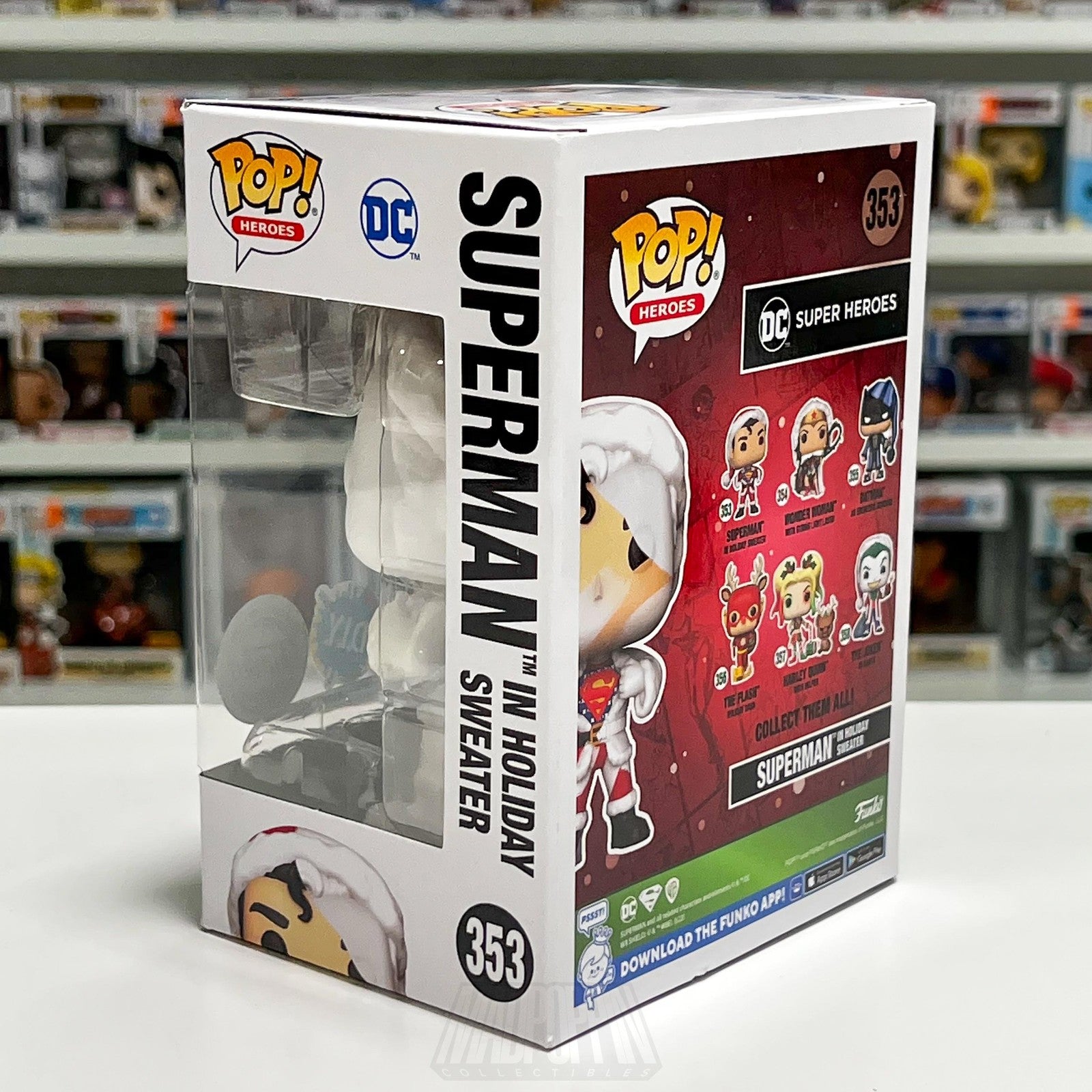 Funko Pop Heroes DC Superman In Holiday Sweater DIY #353 Vinyl Figure Exclusive