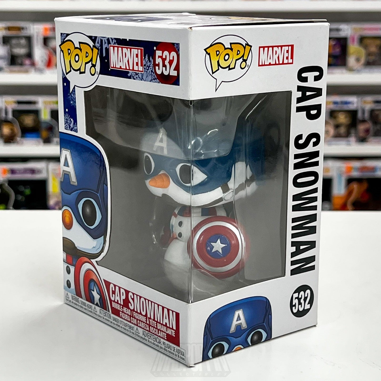 Funko Pop Marvel Holiday Cap Snowman 532 Captain America Bobble-Head Vinyl1