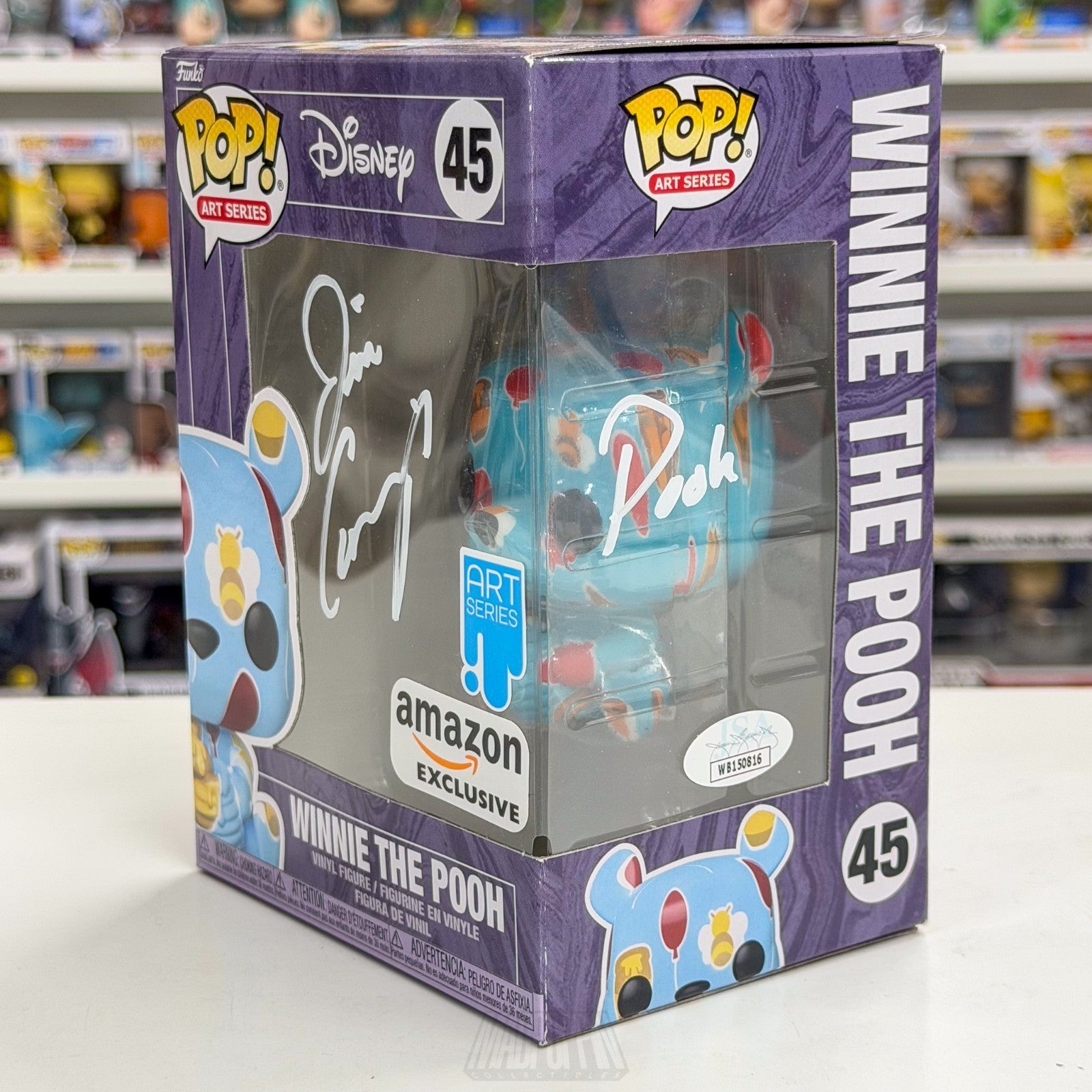 Funko Pop Disney Winnie the Pooh 45 Art Series Signed by Jim Cummings JSA COA1
