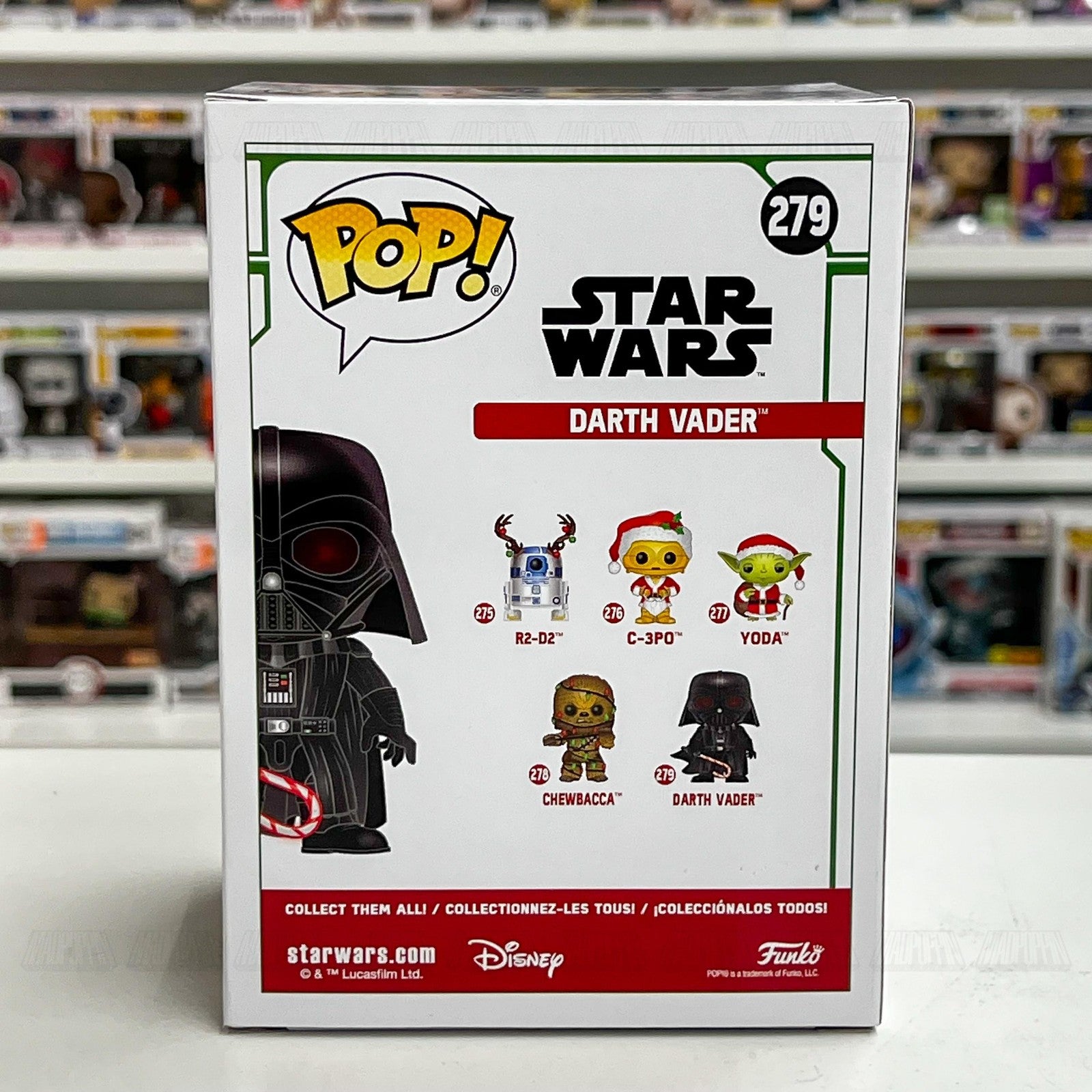 Funko Pop Star Wars Darth Vader 279 Christmas Holiday Candy Cane Sith Disney Toy