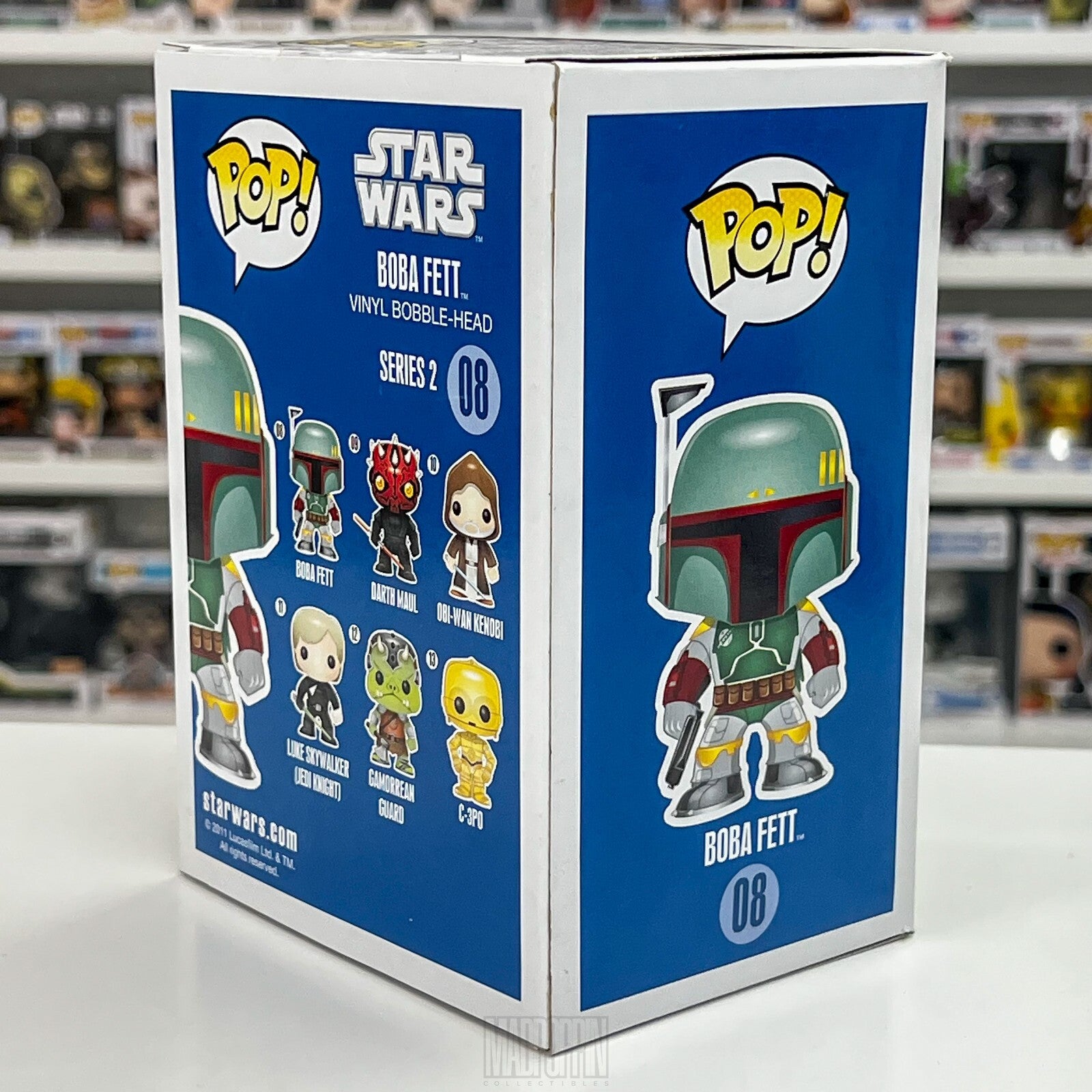 Funko Pop Star Wars Boba Fett Blue Box 1st Release Large Font Vaulted 08